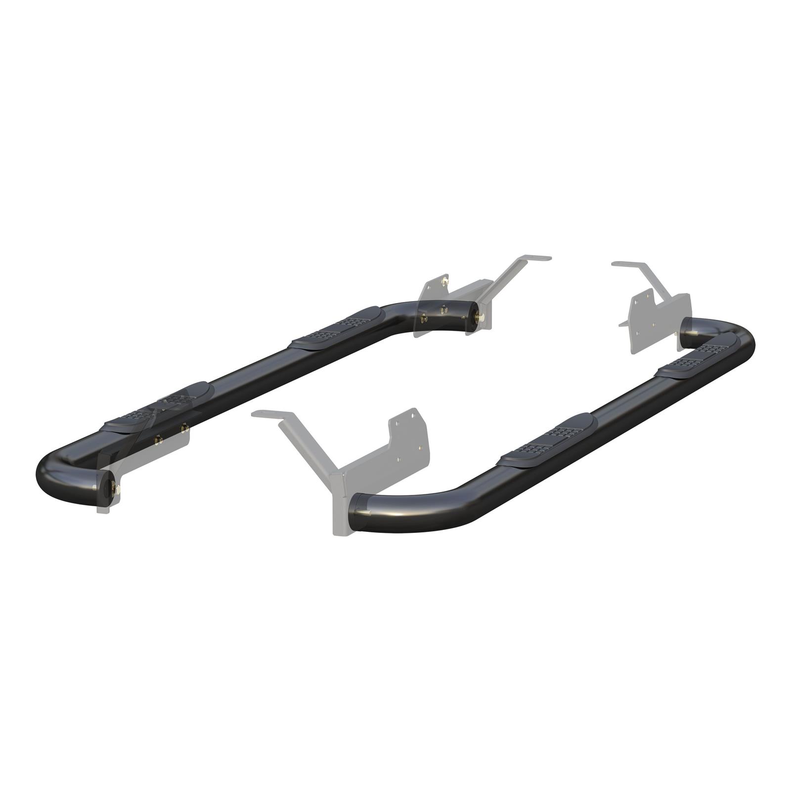 Aries Automotive 3 in. Round Side Bars 215045 Step Bars, Stainless Steel, Black Powdercoated, Gloss, 3.00 Diameter, 84.690 Length, Ram, Pair thumbnail 5
