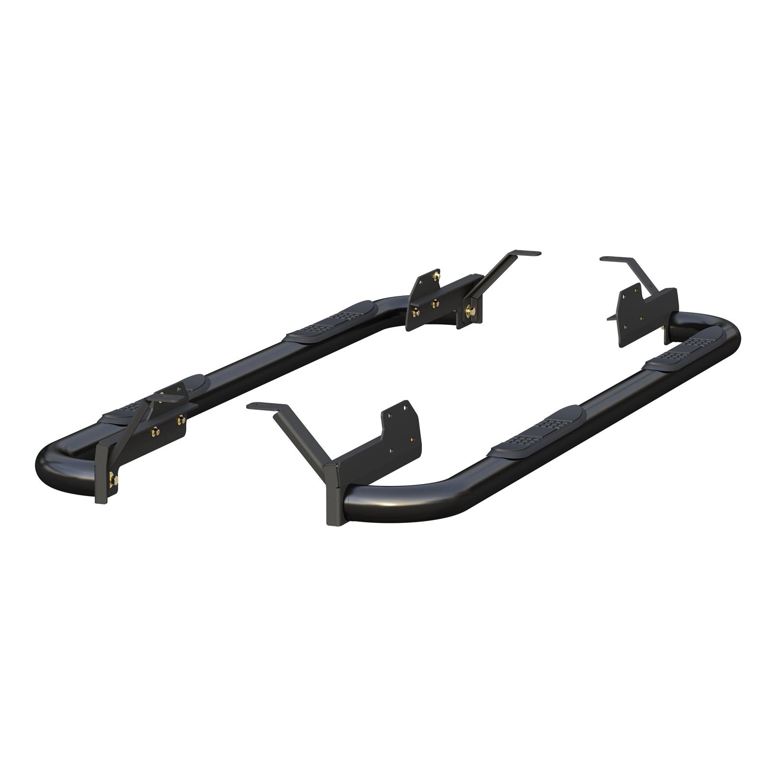 Aries Automotive 3 in. Round Side Bars 215045 Step Bars, Stainless Steel, Black Powdercoated, Gloss, 3.00 Diameter, 84.690 Length, Ram, Pair thumbnail 2