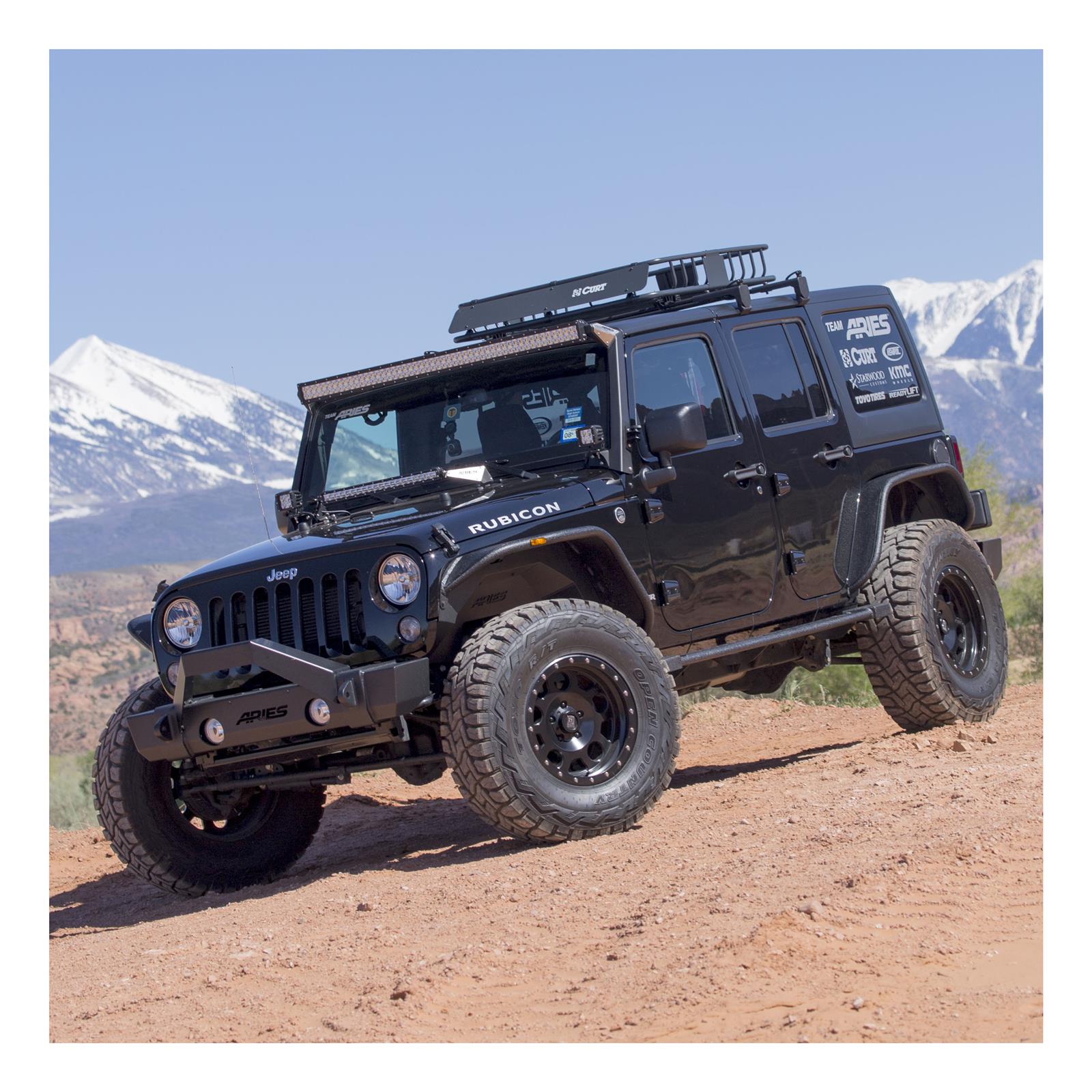 Aries Automotive TrailCrusher Front Bumpers for 2007-2017 WRANGLER, 2018 WRANGLER JK - 2156000 Bumper, Fabricated, Steel, Black Powdercoated, Center, Front, Jeep, Each
