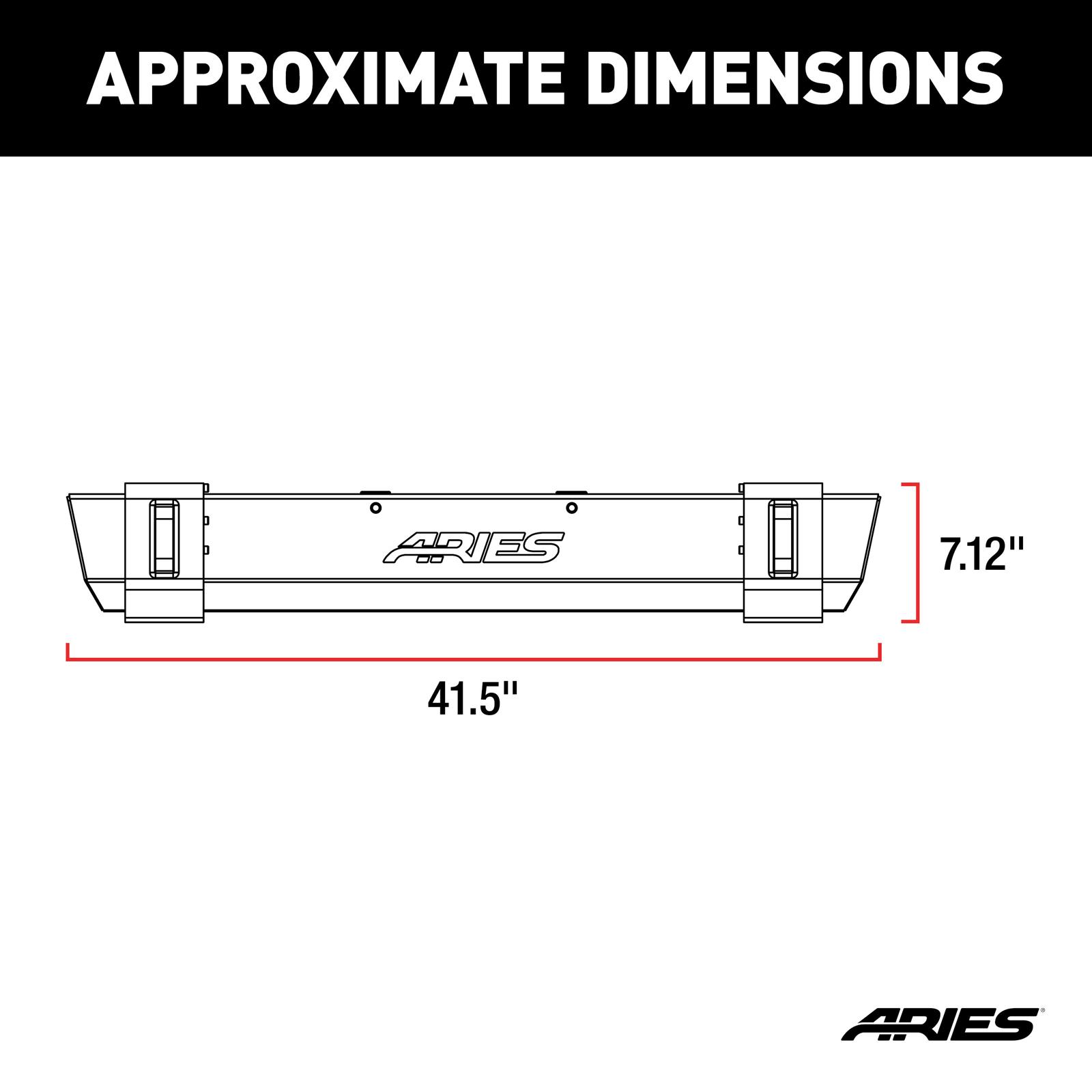 Aries Automotive TrailCrusher Front Bumpers for 1997-2006 WRANGLER - 2156001 Bumper, Fabricated, Steel, Black Powdercoated, Center, Front, Jeep, Each thumbnail 5