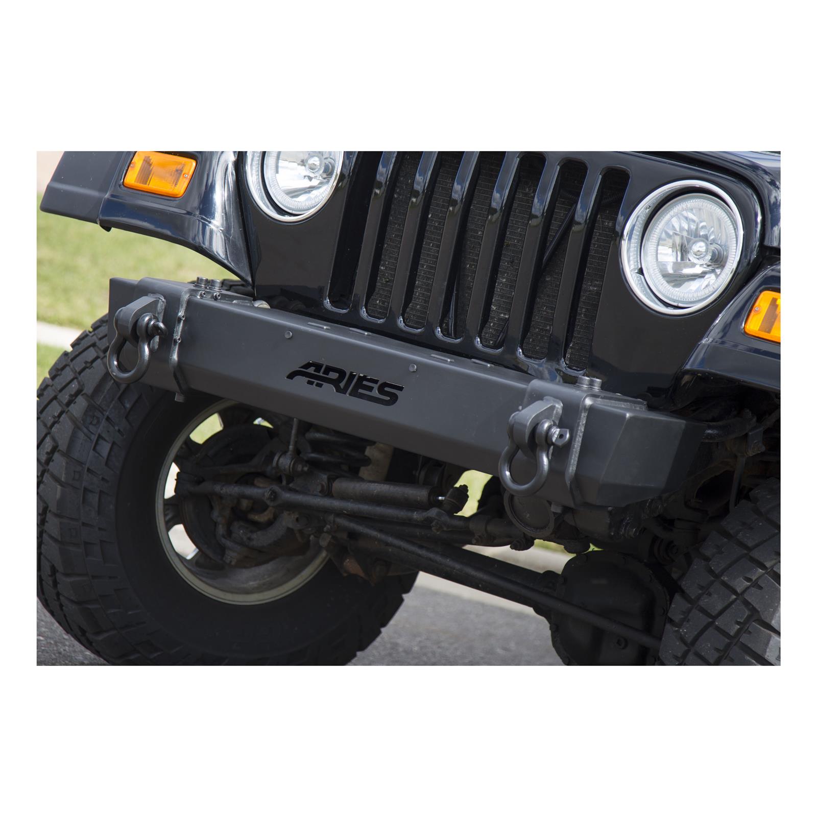 Aries Automotive TrailCrusher Front Bumpers for 1997-2006 WRANGLER - 2156001 Bumper, Fabricated, Steel, Black Powdercoated, Center, Front, Jeep, Each thumbnail 4