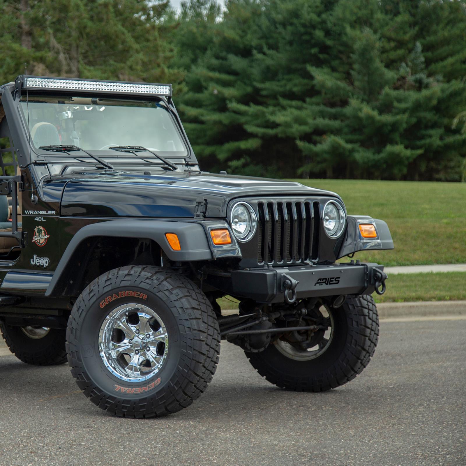 Aries Automotive TrailCrusher Front Bumpers for 1997-2006 WRANGLER - 2156001 Bumper, Fabricated, Steel, Black Powdercoated, Center, Front, Jeep, Each thumbnail 2