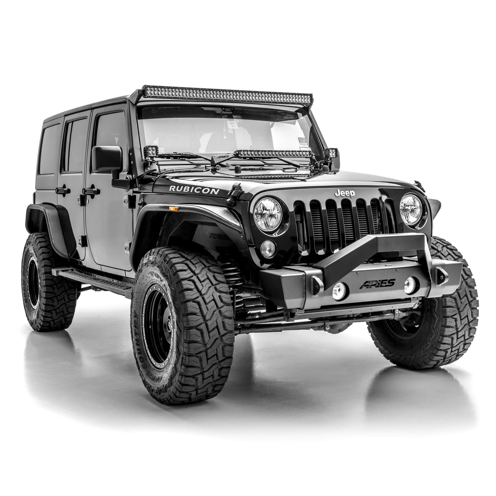 Aries Automotive TrailCrusher Angular Brush Guards for 2020-2025 GLADIATOR, 1997-2025 WRANGLER, 2018 WRANGLER JK - 2156050 Grille Guards, Steel, Black Powdercoated, Guard, Jeep, Each thumbnail 3