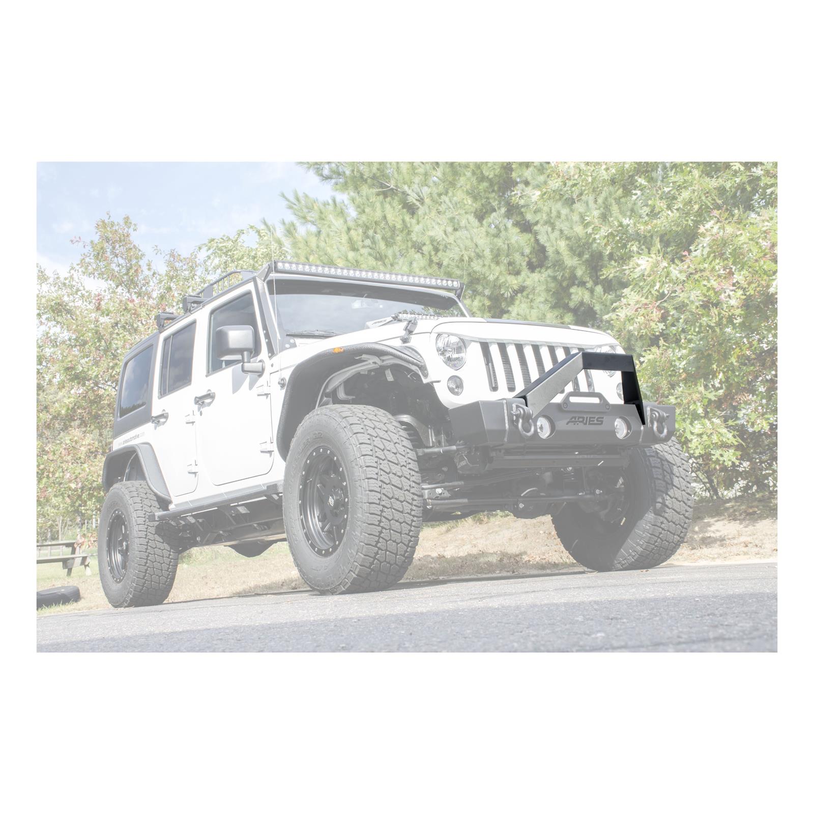 Aries Automotive TrailCrusher Angular Brush Guards for 2020-2025 GLADIATOR, 1997-2025 WRANGLER, 2018 WRANGLER JK - 2156050 Grille Guards, Steel, Black Powdercoated, Guard, Jeep, Each thumbnail 4
