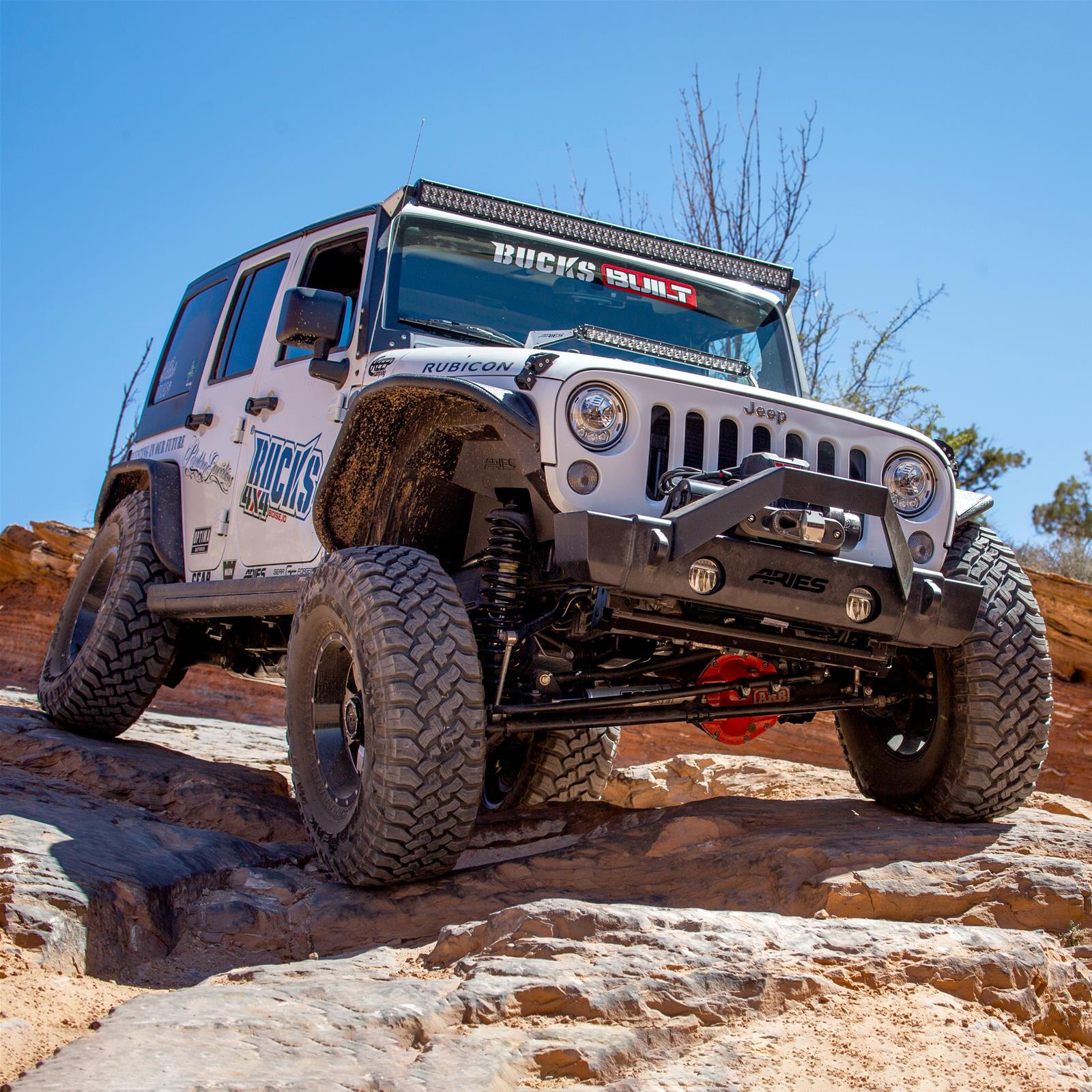Aries Automotive TrailCrusher Angular Brush Guards for 2020-2025 GLADIATOR, 1997-2025 WRANGLER, 2018 WRANGLER JK - 2156050 Grille Guards, Steel, Black Powdercoated, Guard, Jeep, Each thumbnail 2