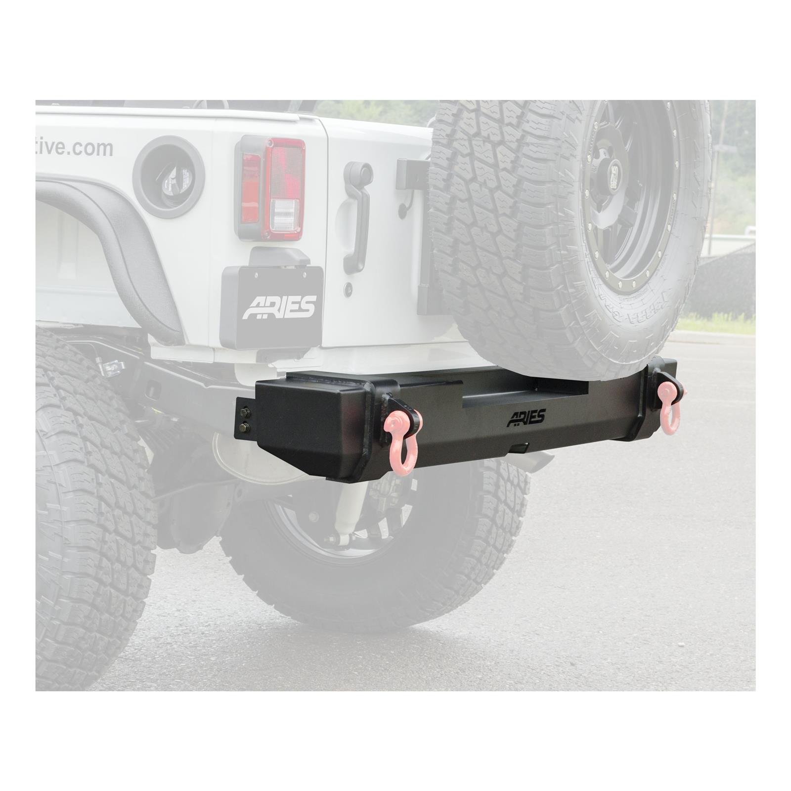 Aries Automotive TrailCrusher Rear Bumpers for 2007-2017 WRANGLER, 2018 WRANGLER JK - 2157000 Bumper, Fabricated, Steel, Black Powdercoated, Rear, Jeep, Each thumbnail 3