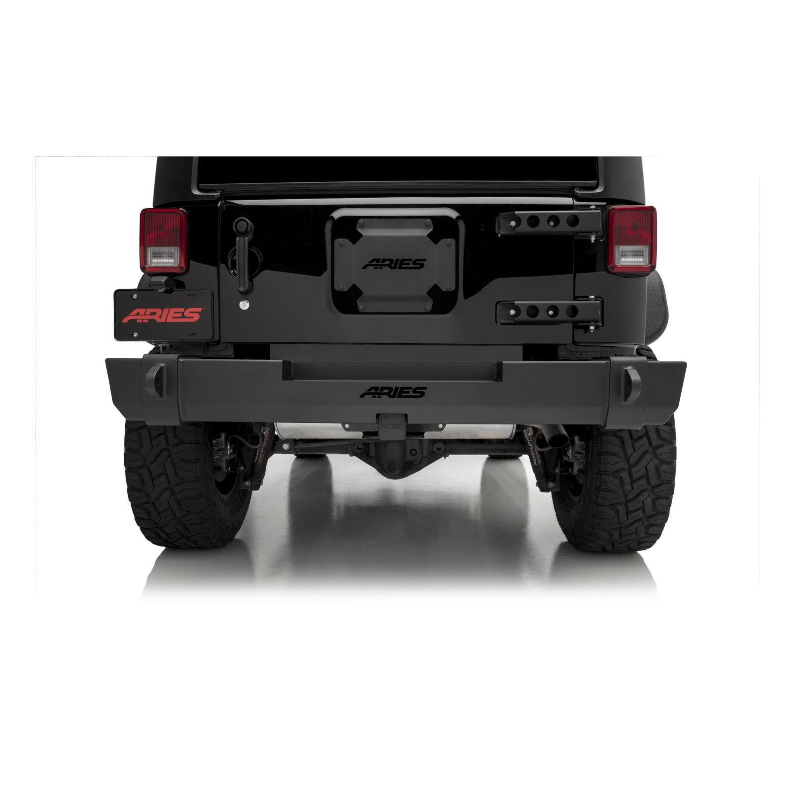 Aries Automotive TrailCrusher Rear Bumpers for 2007-2017 WRANGLER, 2018 WRANGLER JK - 2157000 Bumper, Fabricated, Steel, Black Powdercoated, Rear, Jeep, Each thumbnail 6