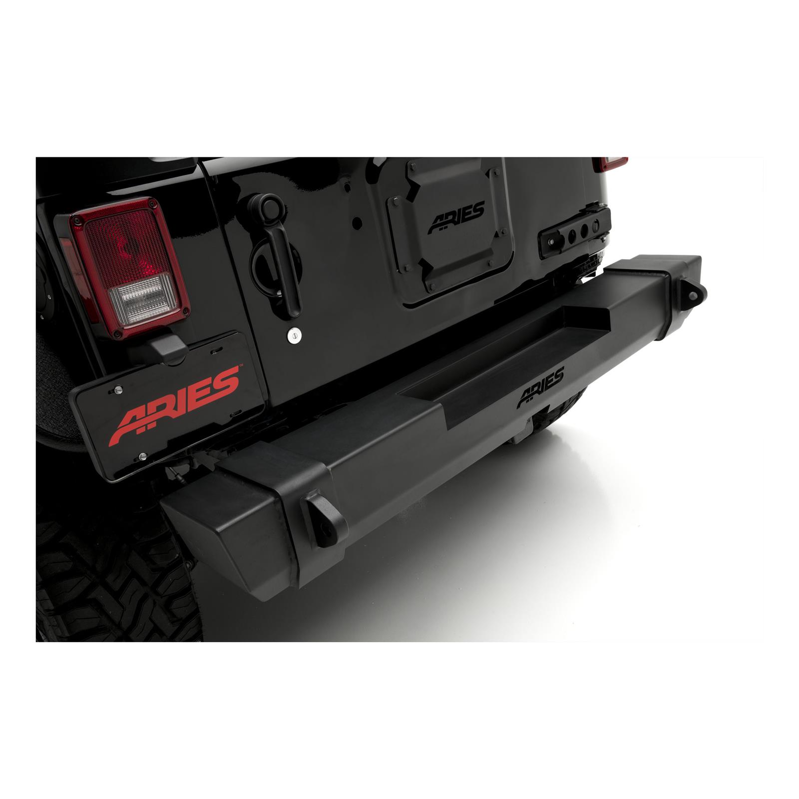 Aries Automotive TrailCrusher Rear Bumpers for 2007-2017 WRANGLER, 2018 WRANGLER JK - 2157000 Bumper, Fabricated, Steel, Black Powdercoated, Rear, Jeep, Each thumbnail 5