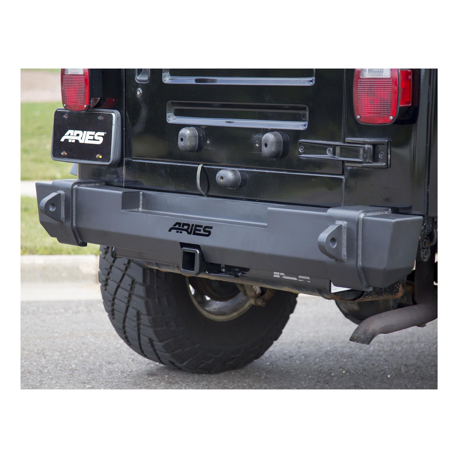 Aries Automotive TrailCrusher Rear Bumpers for 1997-2006 WRANGLER - 2157001 Bumper, Fabricated, Steel, Black Powdercoated, Rear, Jeep, Each thumbnail 4