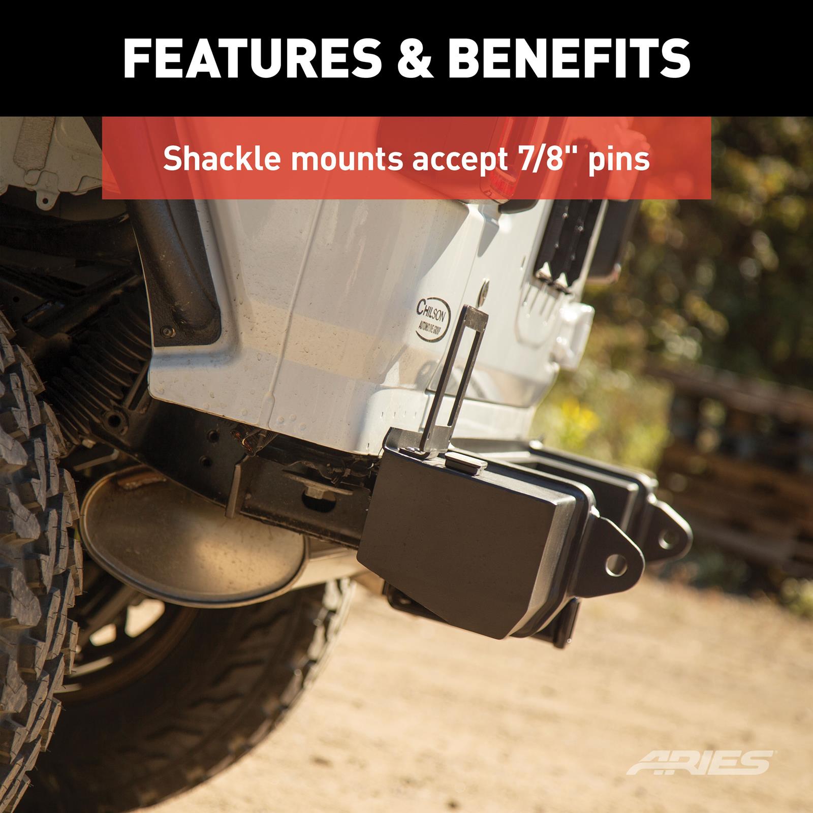 Aries Automotive TrailCrusher Rear Bumpers for 2018-2025 WRANGLER - 2157002 Bumper, TrailCrusher, Jeep, Black, Each thumbnail 5