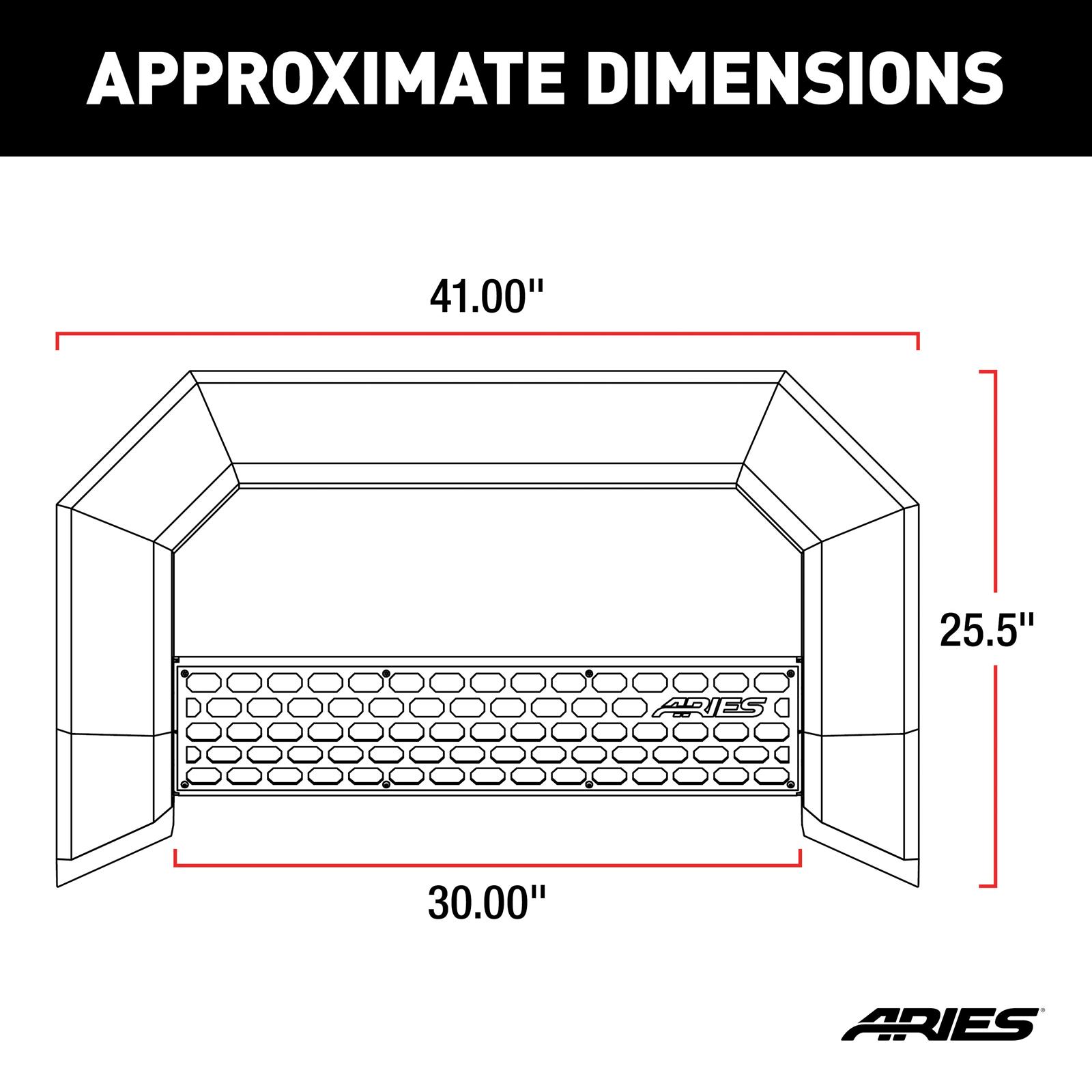 Aries Automotive AdvantEDGE 5.5 in. Bull Bars 2164003 Grille Guards, ADVANTEdge Bar, Aluminum, Black Powdercoated, Chevrolet, GMC, Each thumbnail 5