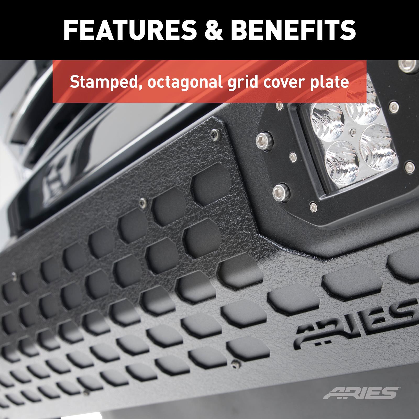 Aries Automotive AdvantEDGE 5.5 in. Bull Bars 2164103 Grille Guards, Bar, Black, Chevy, GMC, W/Led, Each thumbnail 5