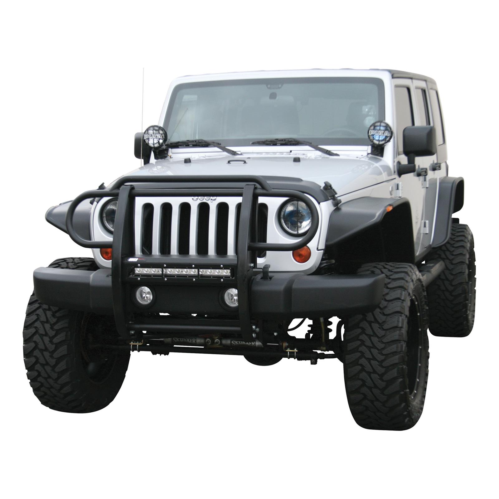 Aries Automotive Pro Series Grille Guards for 2007-2017 WRANGLER, 2018 WRANGLER JK - 2170000 Guards, Series, Steel, Black Textured Powdercoat, LED Light Bar, Jeep, Each thumbnail 3