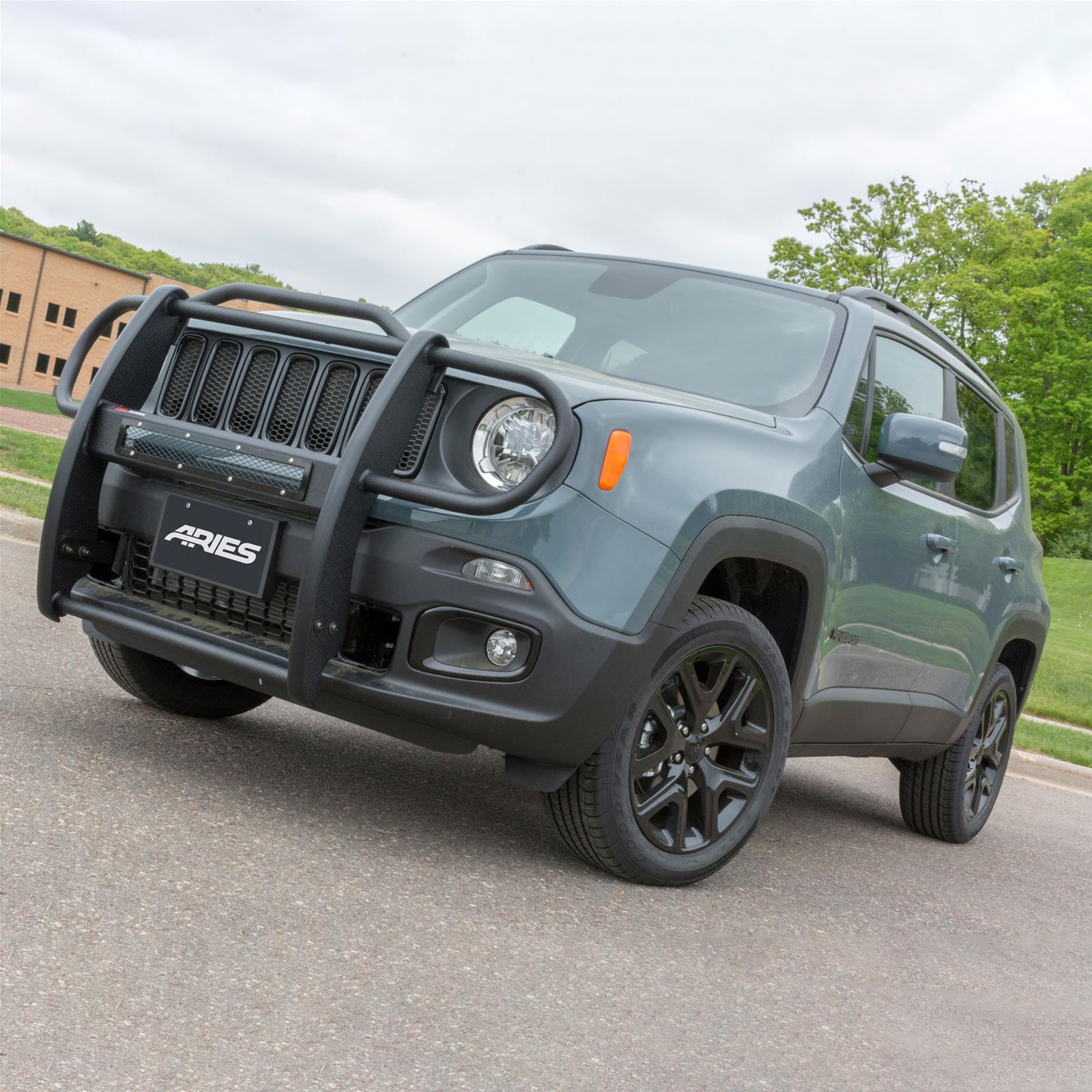 Aries Automotive Pro Series Grille Guards for 2015-2018 RENEGADE - 2170031 Guards, Series, Steel, Black Textured Powdercoat, LED Light Bar, Jeep, Each thumbnail 3