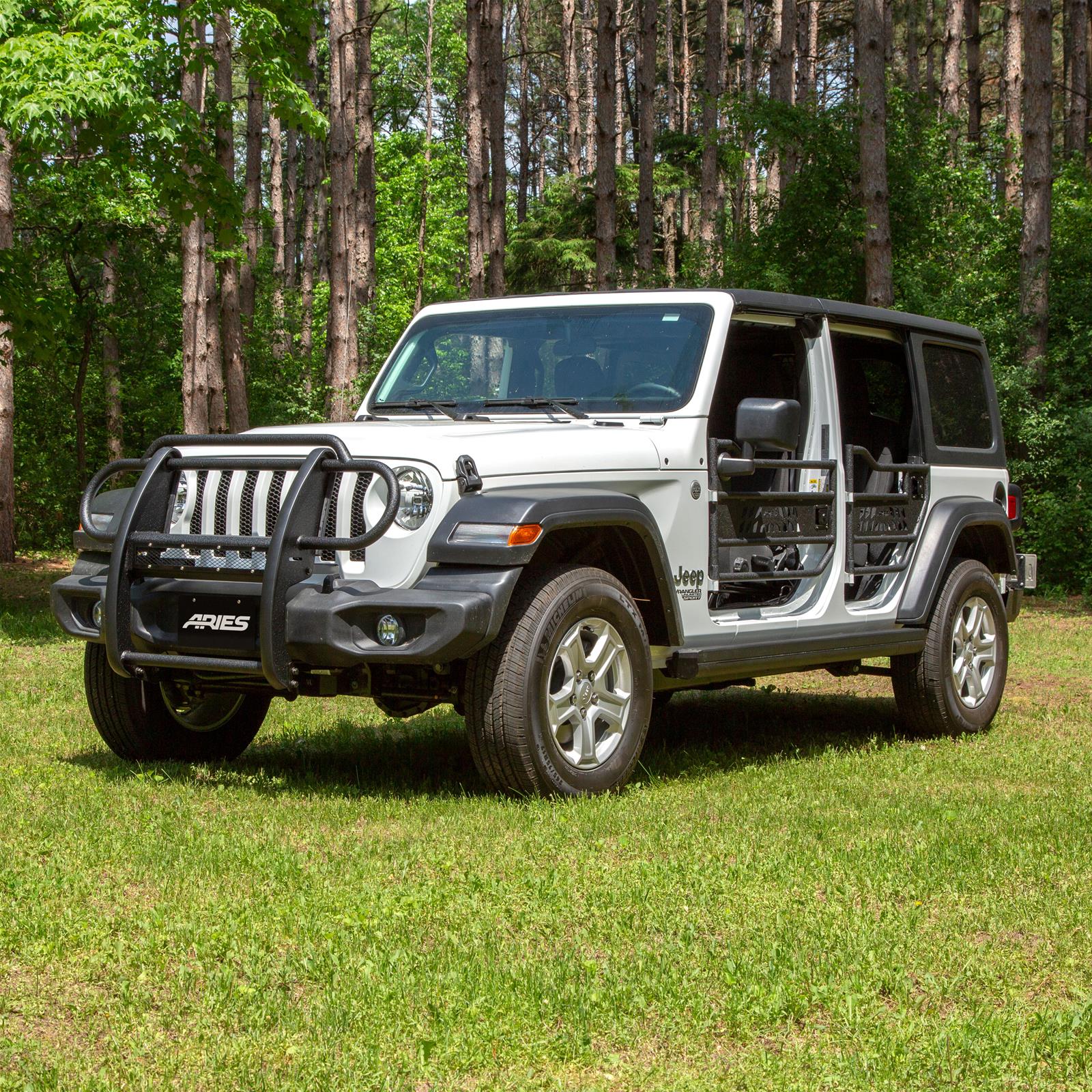 Aries Automotive Pro Series Grille Guards for 2020-2024 GLADIATOR, 2018-2024 WRANGLER - 2170032 Guards, Series, Steel, Black Textured Powdercoat, LED Light Bar, Jeep, Each