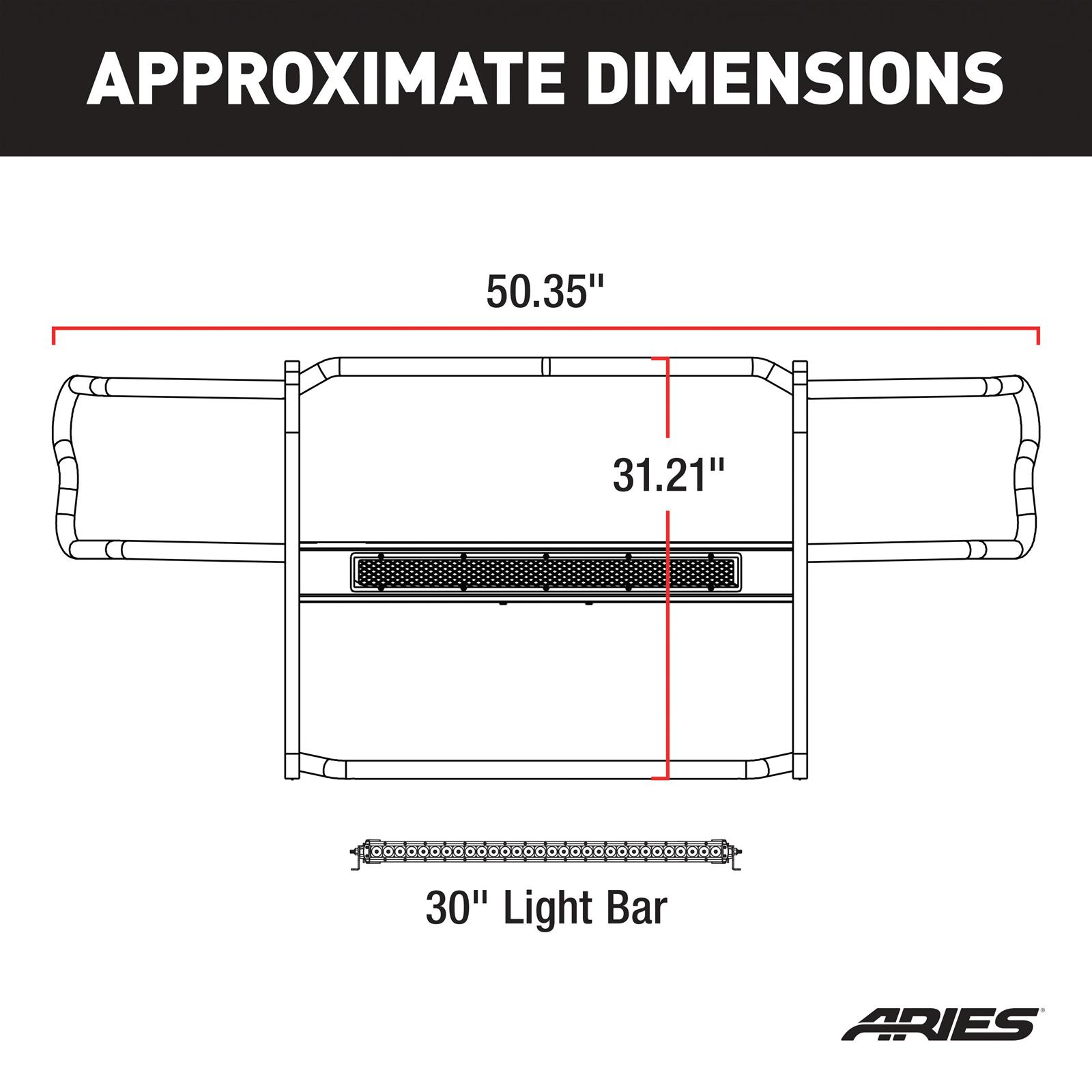 Aries Automotive Pro Series Grille Guards for 2020-2024 GLADIATOR, 2018-2024 WRANGLER - 2170032 Guards, Series, Steel, Black Textured Powdercoat, LED Light Bar, Jeep, Each thumbnail 5