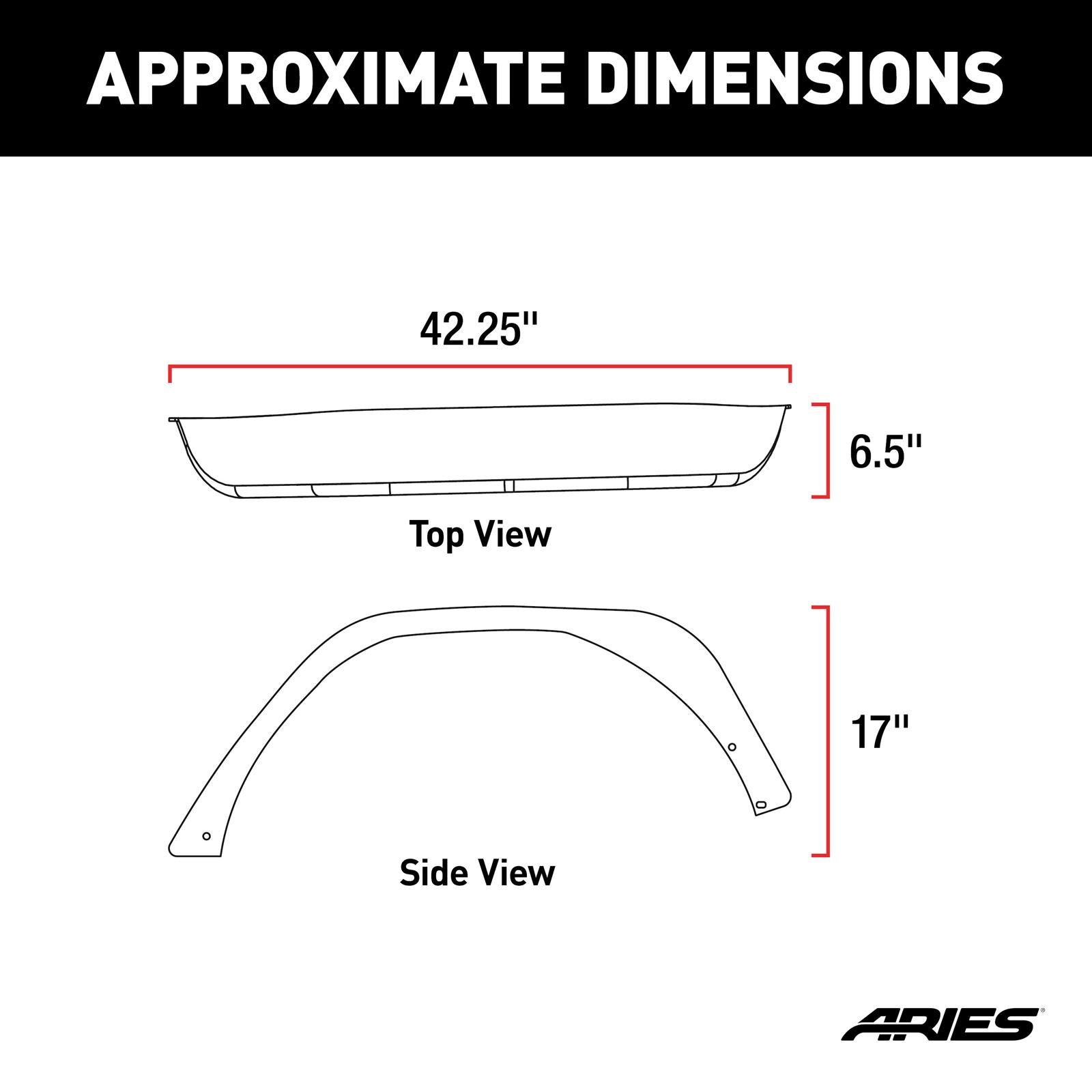 ARIES Automotive - Fenders for 2018-2025 WRANGLER 2500203 Fender 2018-2019 Jeep Wrangler JL thumbnail 9