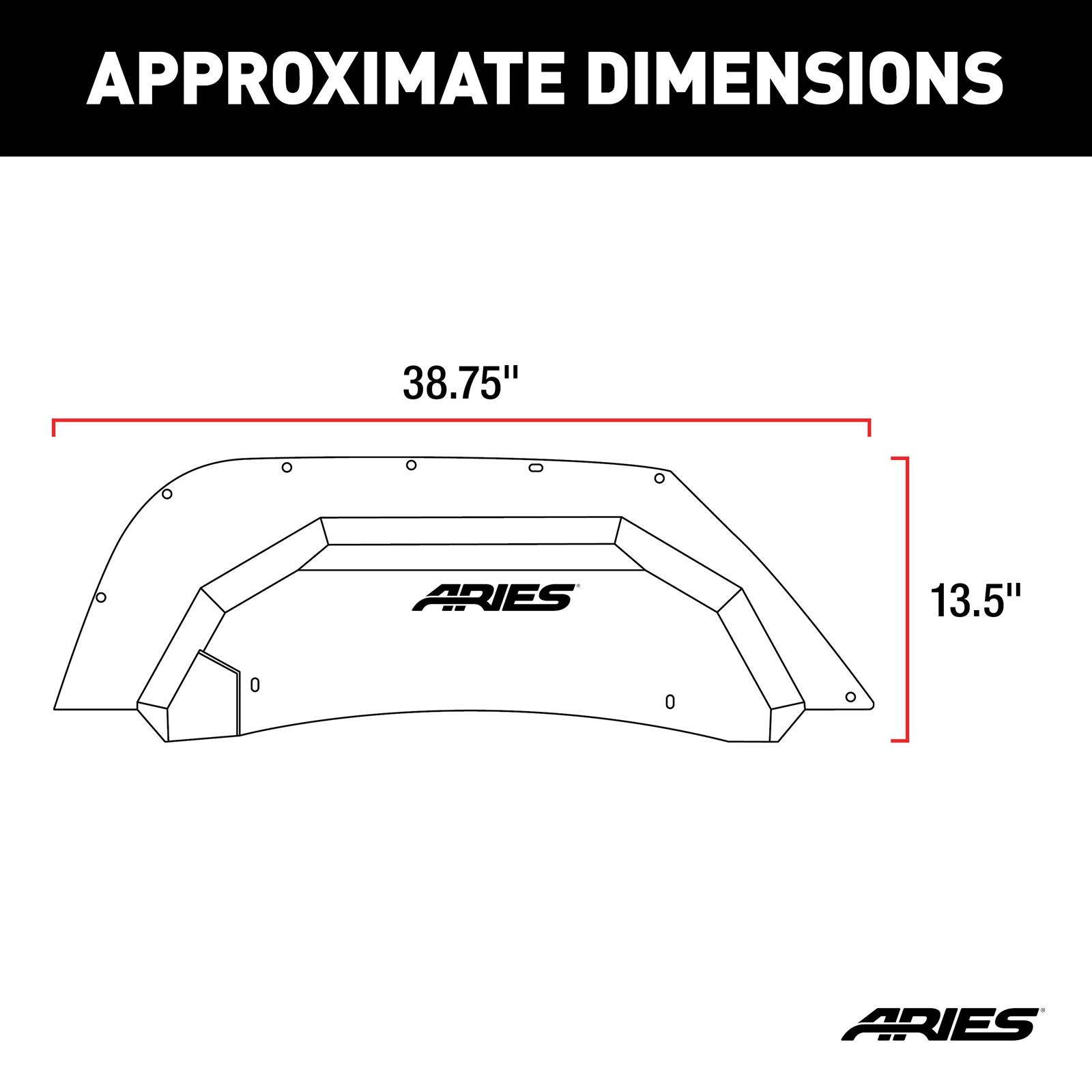 Aries Automotive Jeep Inner Fender Liners for 2018-2024 WRANGLER - 2500550 Wheel Housing, Aluminum, Black Powdercoated, Rear Left, Right Inner, Jeep, Pair thumbnail 9