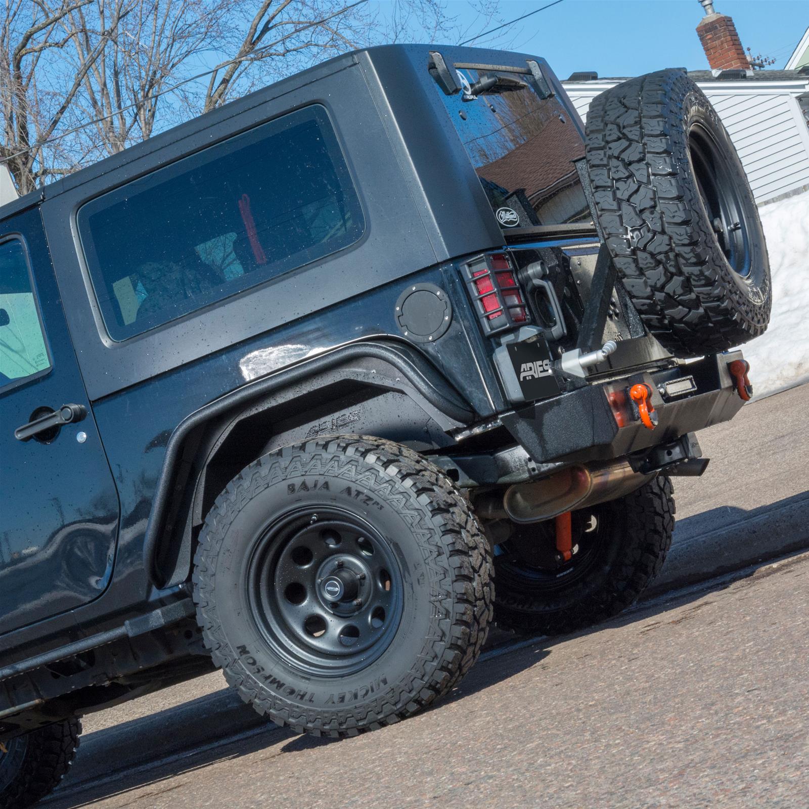 Aries Automotive Jeep Inner Fender Liners for 2018-2024 WRANGLER - 2500550 Wheel Housing, Aluminum, Black Powdercoated, Rear Left, Right Inner, Jeep, Pair thumbnail 3