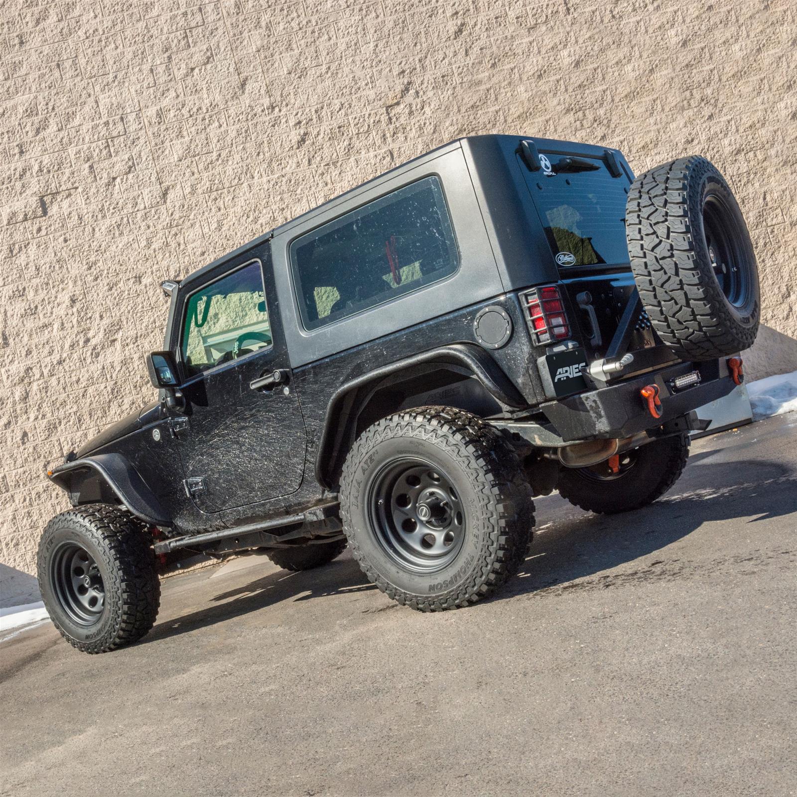 Aries Automotive Jeep Inner Fender Liners for 2018-2024 WRANGLER - 2500550 Wheel Housing, Aluminum, Black Powdercoated, Rear Left, Right Inner, Jeep, Pair thumbnail 2