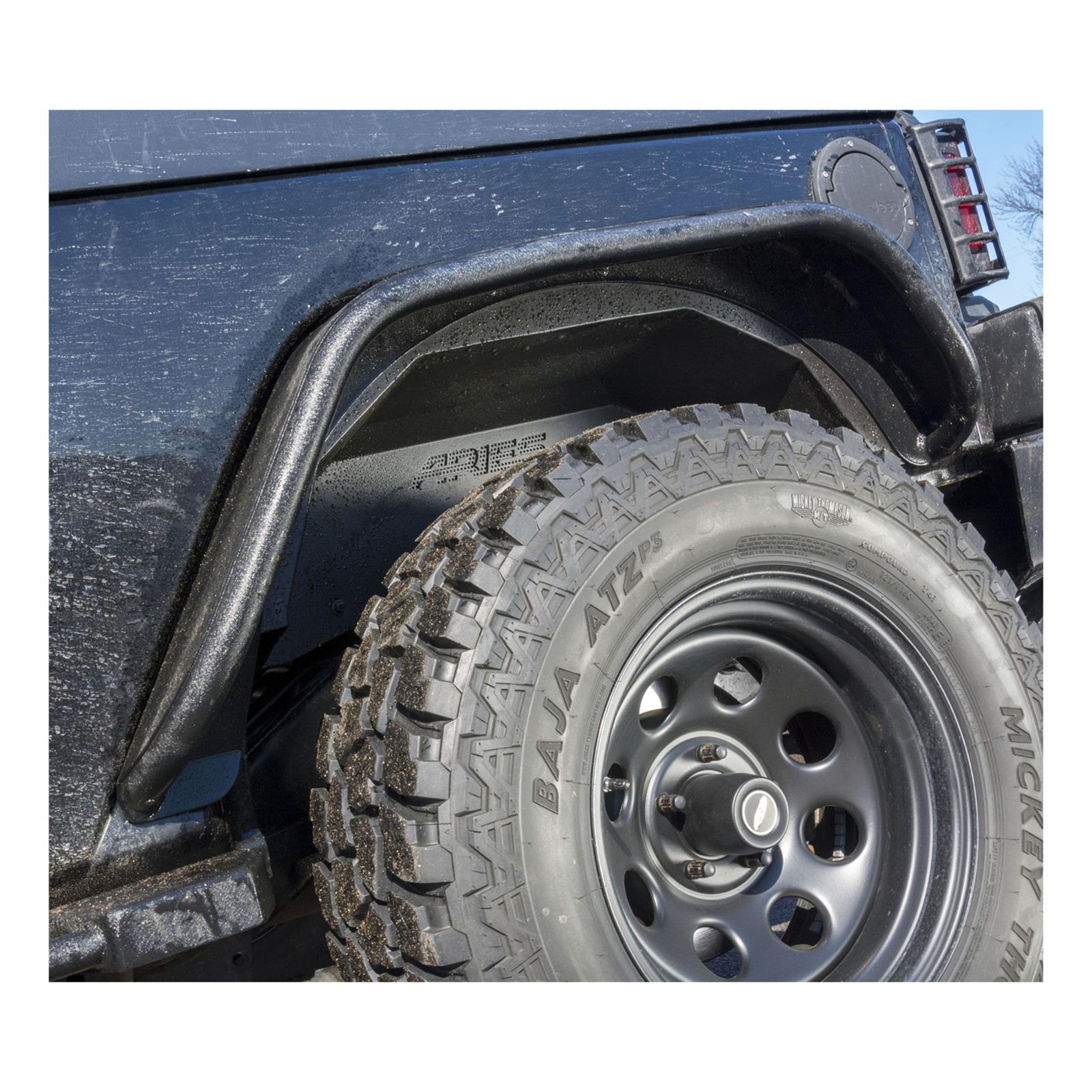 Aries Automotive Jeep Inner Fender Liners for 2018-2024 WRANGLER - 2500550 Wheel Housing, Aluminum, Black Powdercoated, Rear Left, Right Inner, Jeep, Pair thumbnail 5