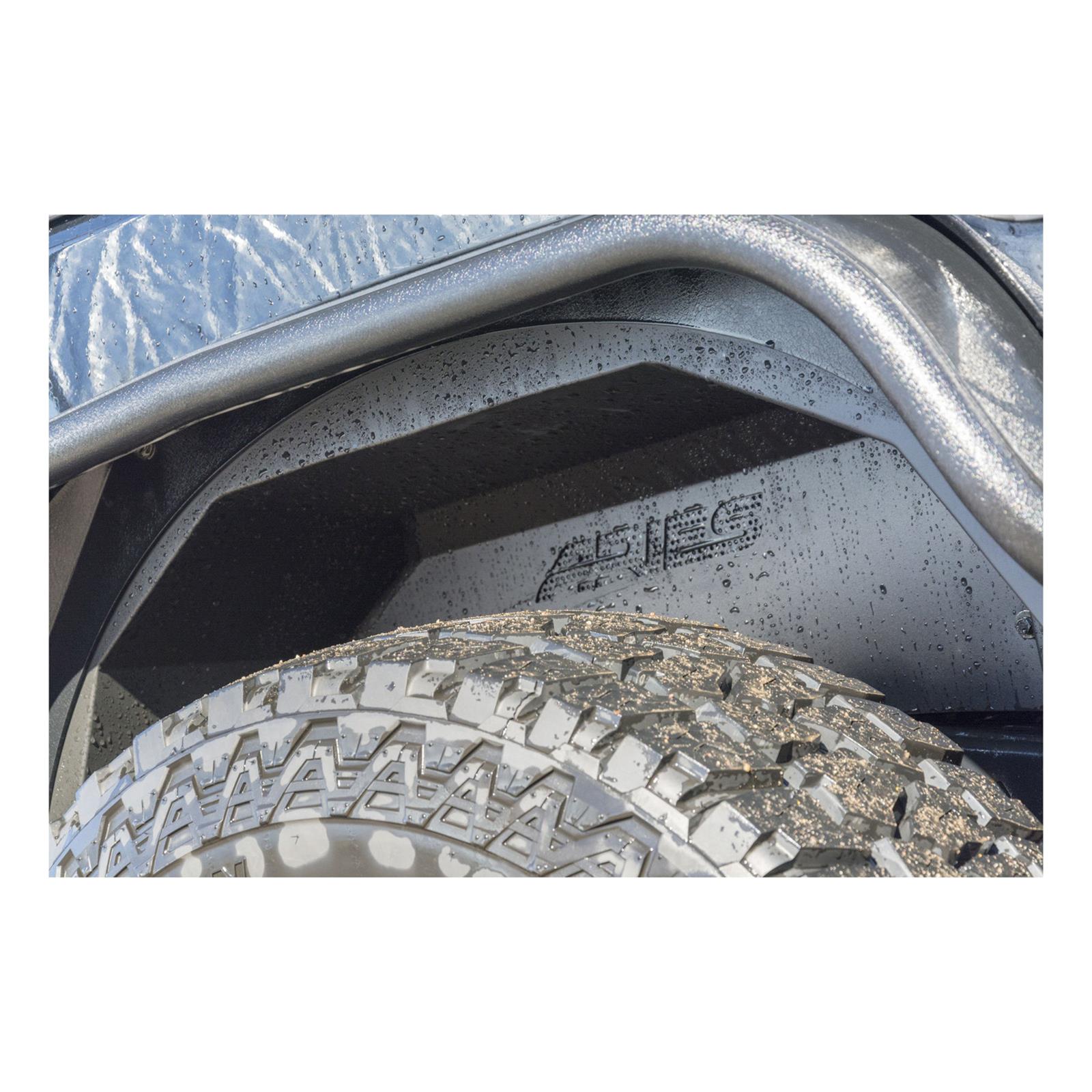 Aries Automotive Jeep Inner Fender Liners for 2018-2024 WRANGLER - 2500550 Wheel Housing, Aluminum, Black Powdercoated, Rear Left, Right Inner, Jeep, Pair thumbnail 6