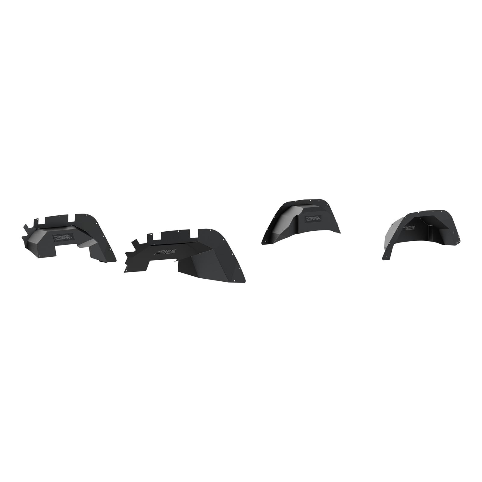 Aries Automotive Jeep Inner Fender Liners for 2018-2024 WRANGLER - 2500650 Wheel Housing, Aluminum, Black Powdercoated, Front, Rear, Jeep, Set of 4 thumbnail 8