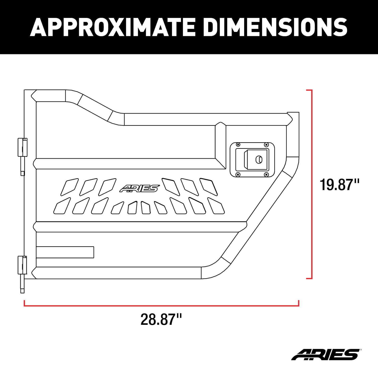 ARIES Automotive Doors 25009 Tube Doors, 2007-15 JK /REAR/BLK ALUM thumbnail 7