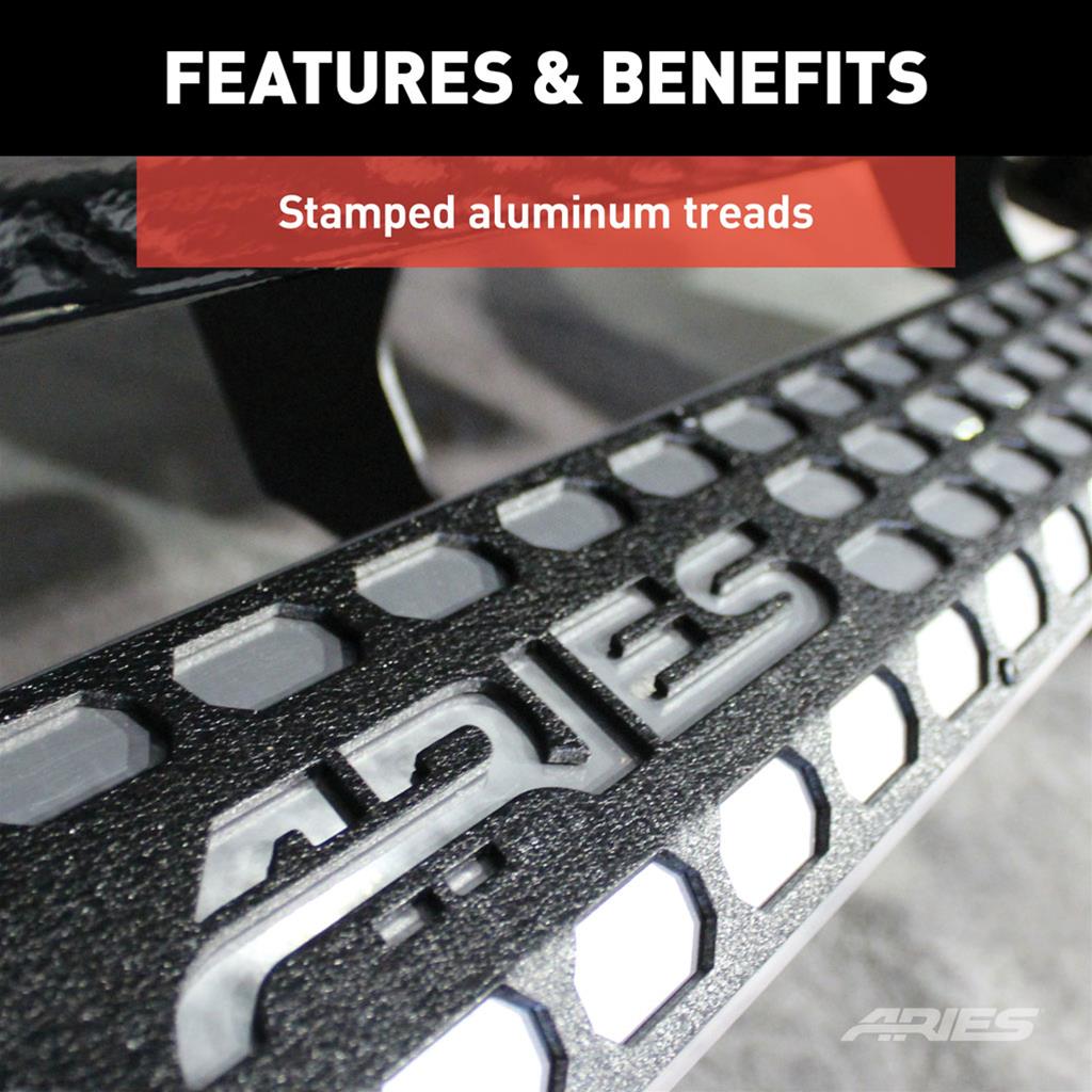 Aries Automotive AdvantEDGE 5.5 in. Side Bars for 2011-2024 DURANGO - 2555053 Step Bars, Aluminum, Chrome, Powdercoated, 5.500 Diameter, 75.00 Length, Dodge, Pair thumbnail 2