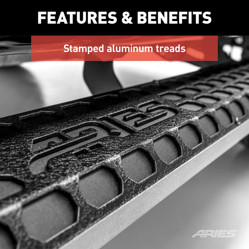 Aries Automotive AdvantEDGE 5.5 in. Side Bars for 2011-2025 DURANGO - 2556053 Step Bars, Aluminum, Black Powdercoated, Gloss, 5.500 Diameter, 75.00 Length, Dodge, Pair thumbnail 2