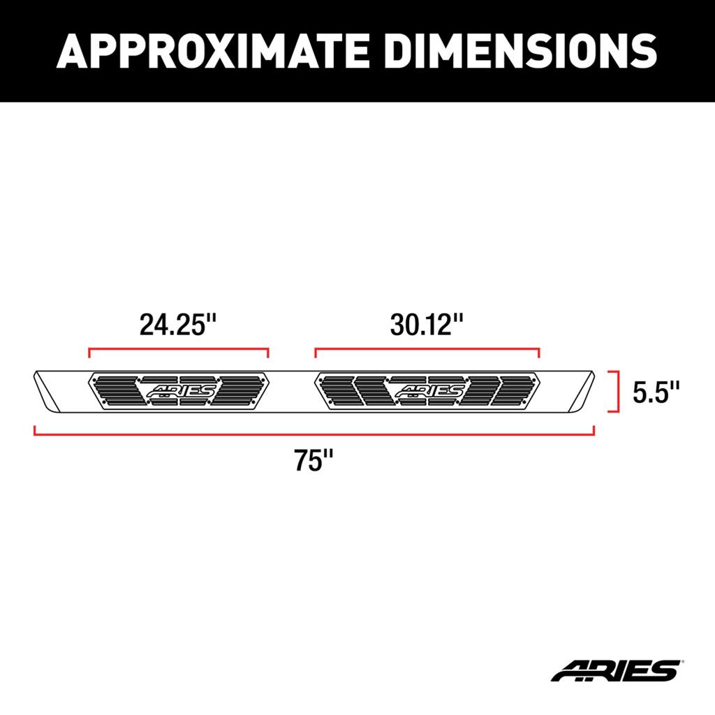 ARIES Automotive Running Boards, Nerf Bars and Rock Sliders 2558053 AscentSteps 2011-2019 Dodge Durango ALL thumbnail 7