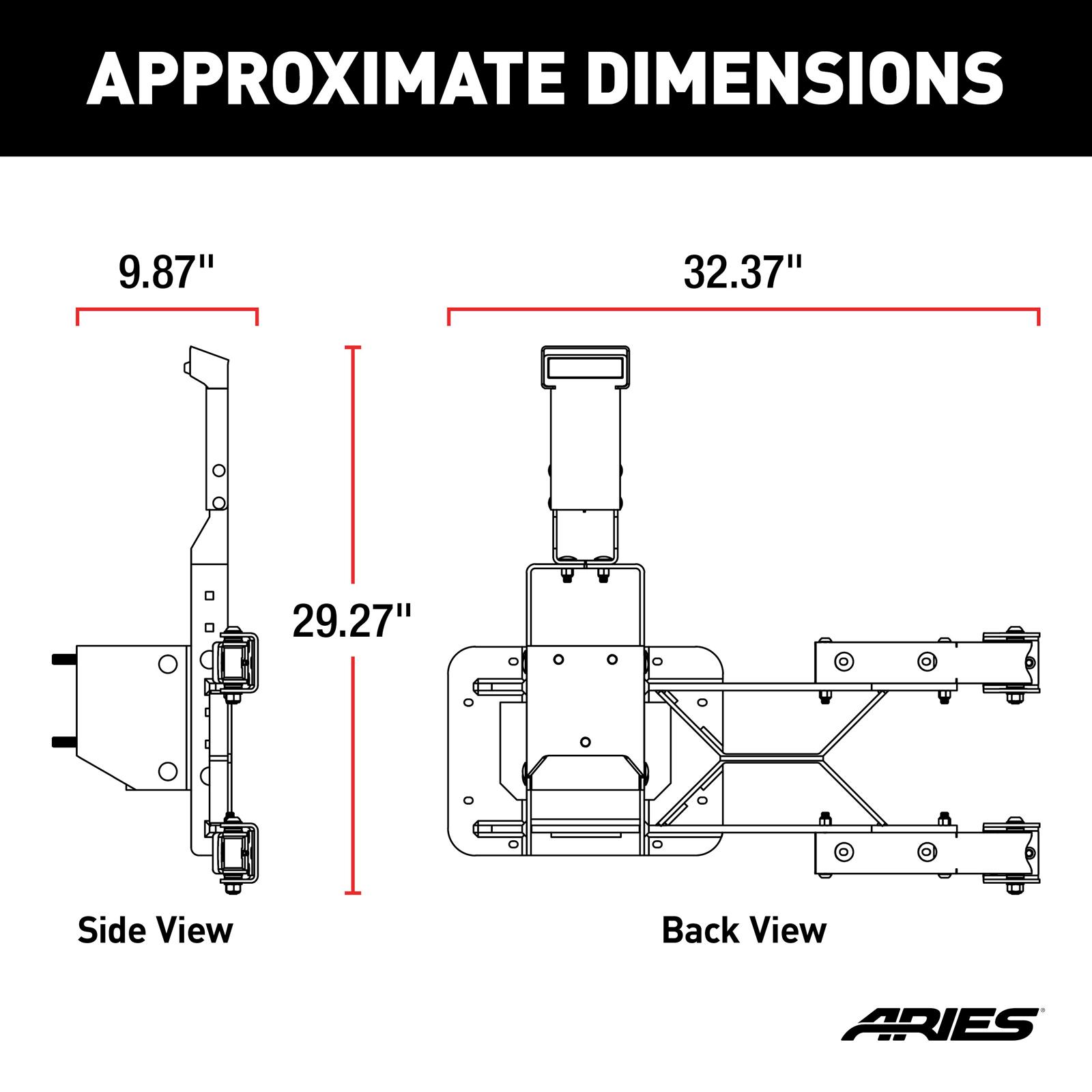 ARIES Automotive - Spare Tire Carriers for 2007-2017 WRANGLER, 2018 WRANGLER JK 2563000 Carrier, Jeep, 07-17 Wrangler thumbnail 9