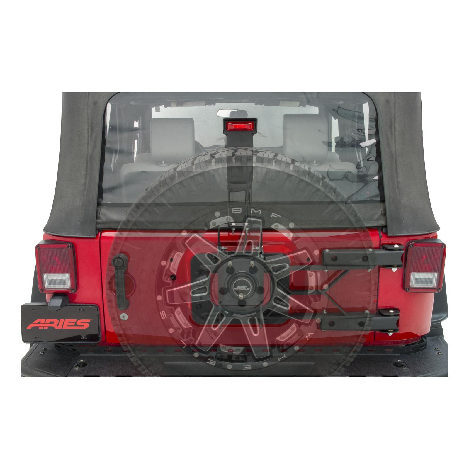 ARIES Automotive - Spare Tire Carriers for 2007-2017 WRANGLER, 2018 WRANGLER JK 2563000 Carrier, Jeep, 07-17 Wrangler thumbnail 7