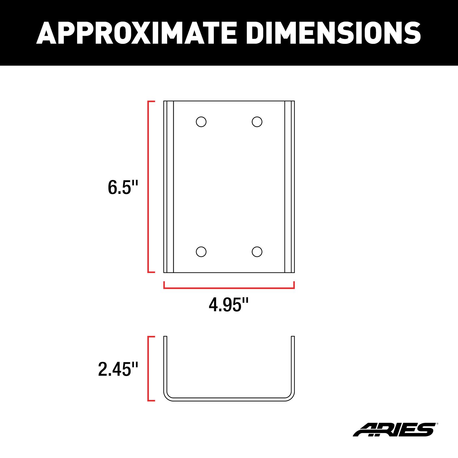 ARIES Automotive - Third Brake Light Extension Brackets for 2007-2017 WRANGLER, 2018 WRANGLER JK 256TBL Bracket, 2007-15 3RD LIGHT EXT BRACKET thumbnail 6
