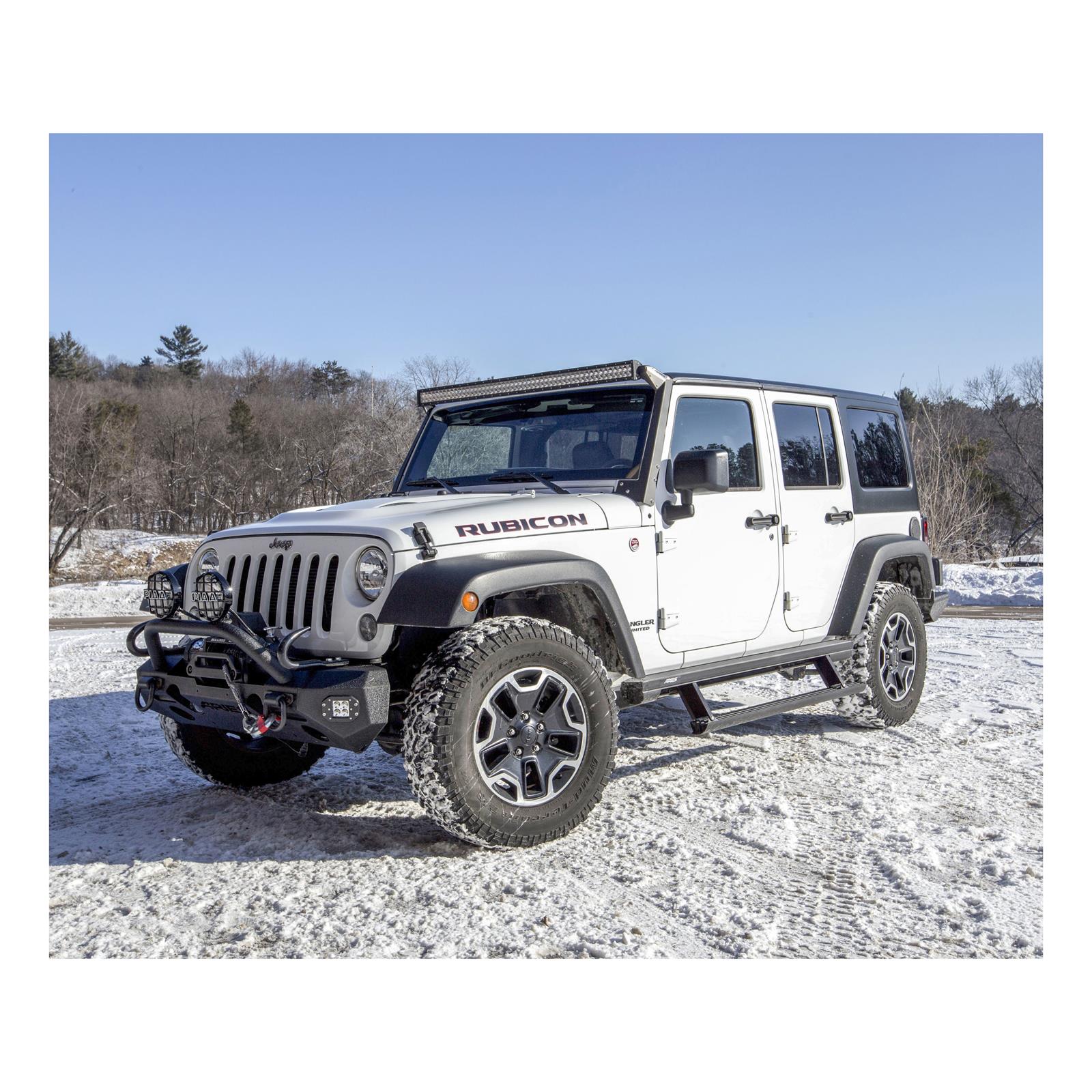 Aries Automotive ActionTrac Powered Running Boards 3025165 Power Boards, ActionTrac, Aluminum, Black Powdercoated, Jeep, Toyota, 4-Door, Pair thumbnail 3