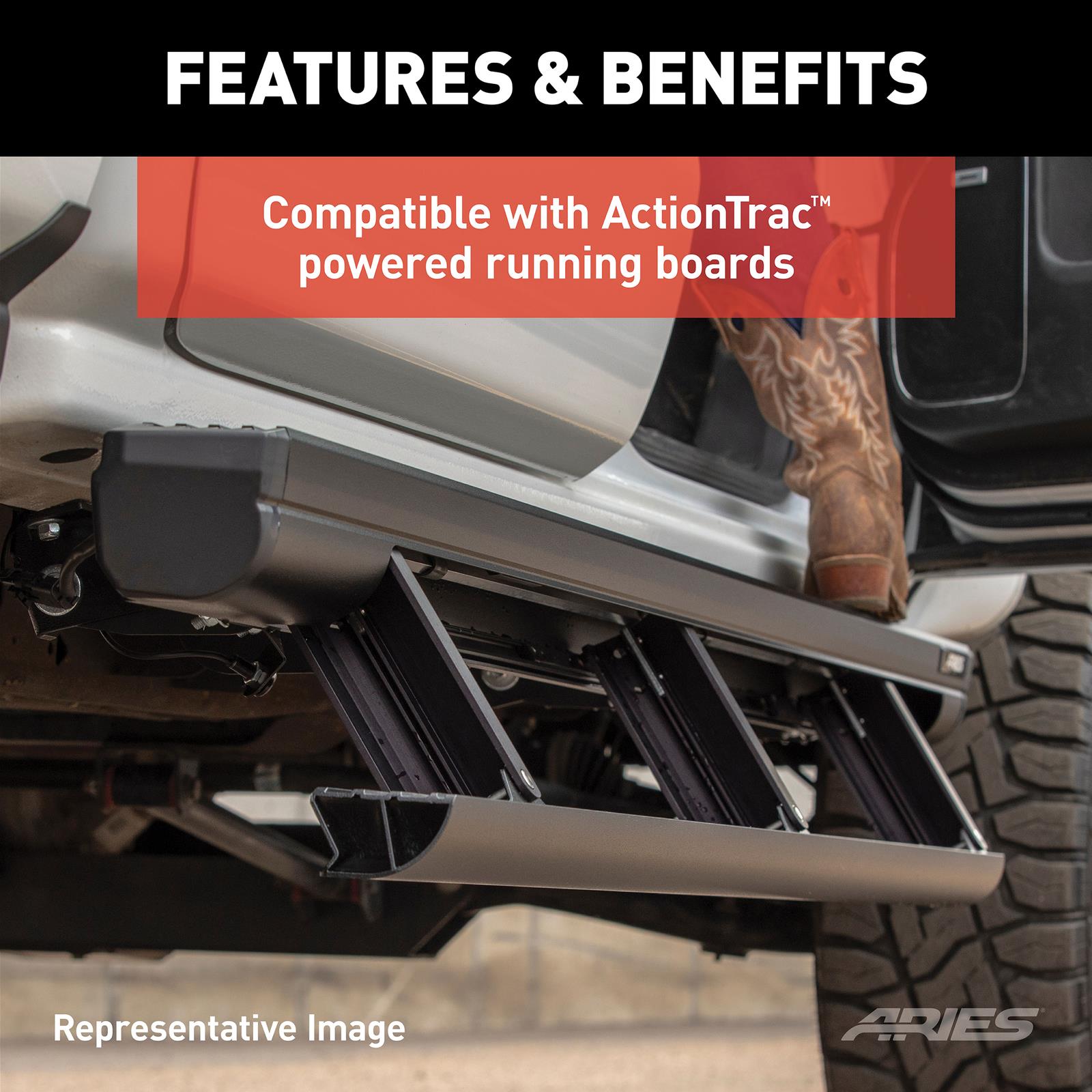 Aries Automotive ActionTrac Mounting Brackets for 2018-2024 WRANGLER - 3025173 Brackets, Truck Steps, Jeep, Kit