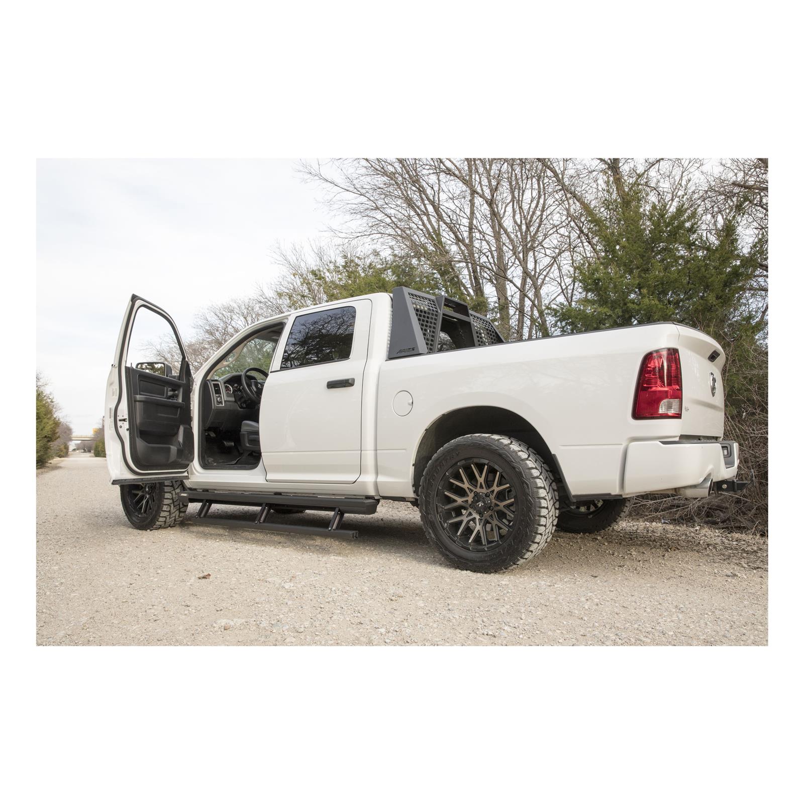 Aries Automotive ActionTrac Powered Running Boards 3025179 Power Boards, ActionTrac, Aluminum, Black Powdercoated, Chevy, Dodge, GMC, Ram, Toyota, 4-Door, Pair thumbnail 3