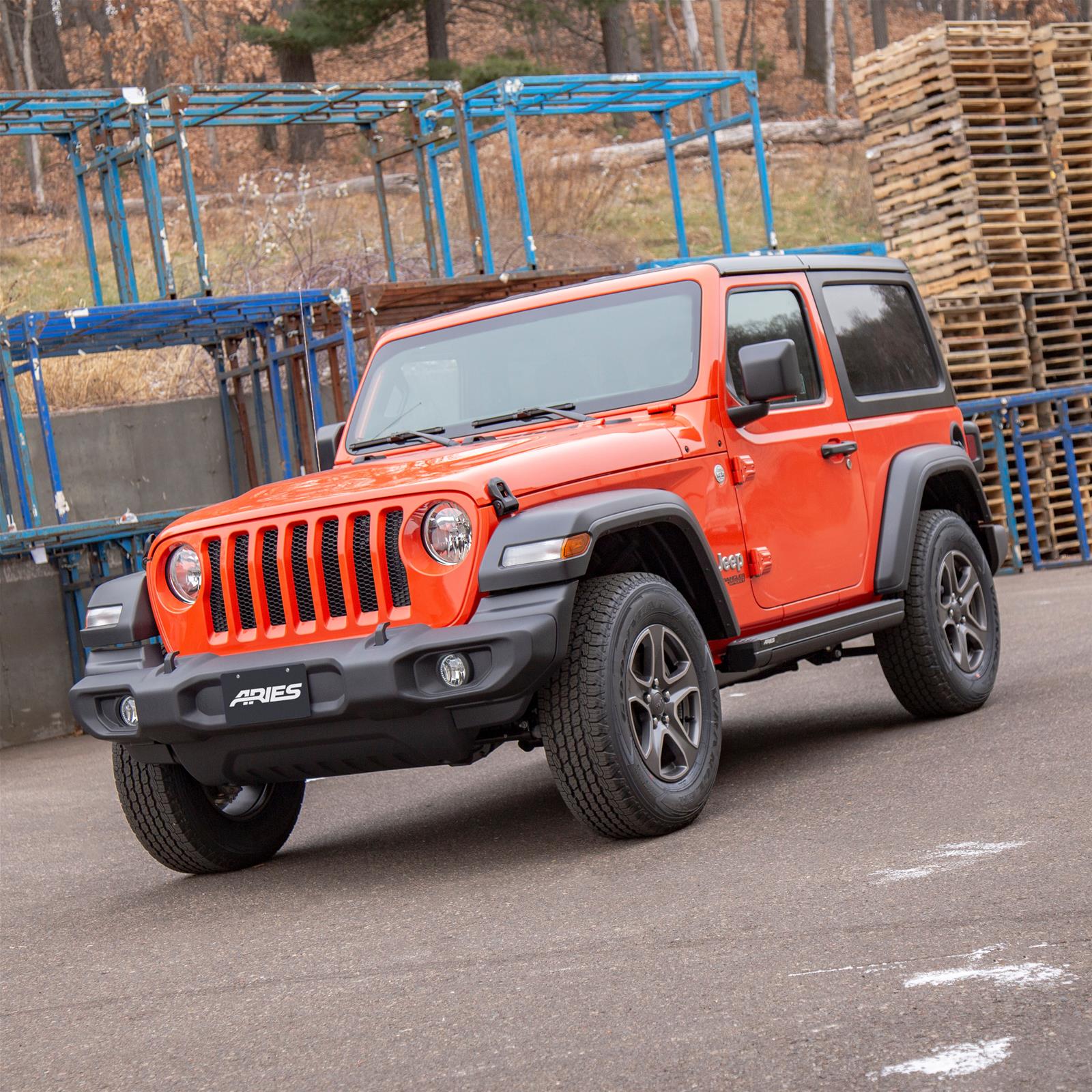 Aries Automotive ActionTrac Powered Running Boards for 2018-2024 WRANGLER - 3034471 Boards, Power,Aluminum, Black Powdercoated, Jeep, 2-Door, Pair