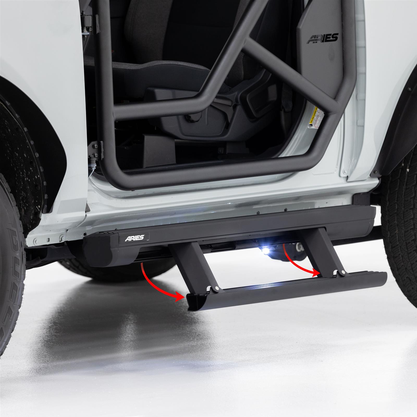 Aries Automotive ActionTrac Powered Running Boards for 2021-2024 BRONCO - 3034472 Boards, Power, Aluminum, Black Powdercoated, Ford, 2-Door, Pair thumbnail 9