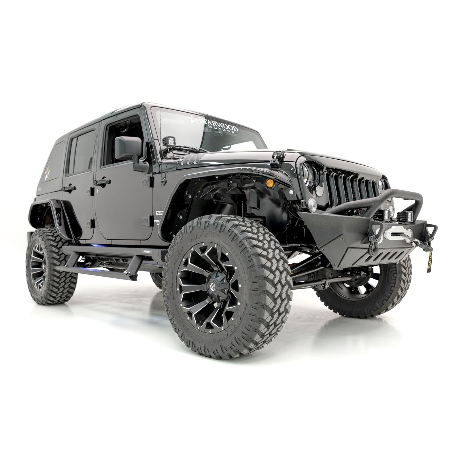 Aries Automotive ActionTrac Powered Running Boards for 2007-2017 WRANGLER, 2018 WRANGLER JK - 3036570 Power Boards, ActionTrac, Aluminum, Black Powdercoated, Jeep, 4-door, Kit thumbnail 4