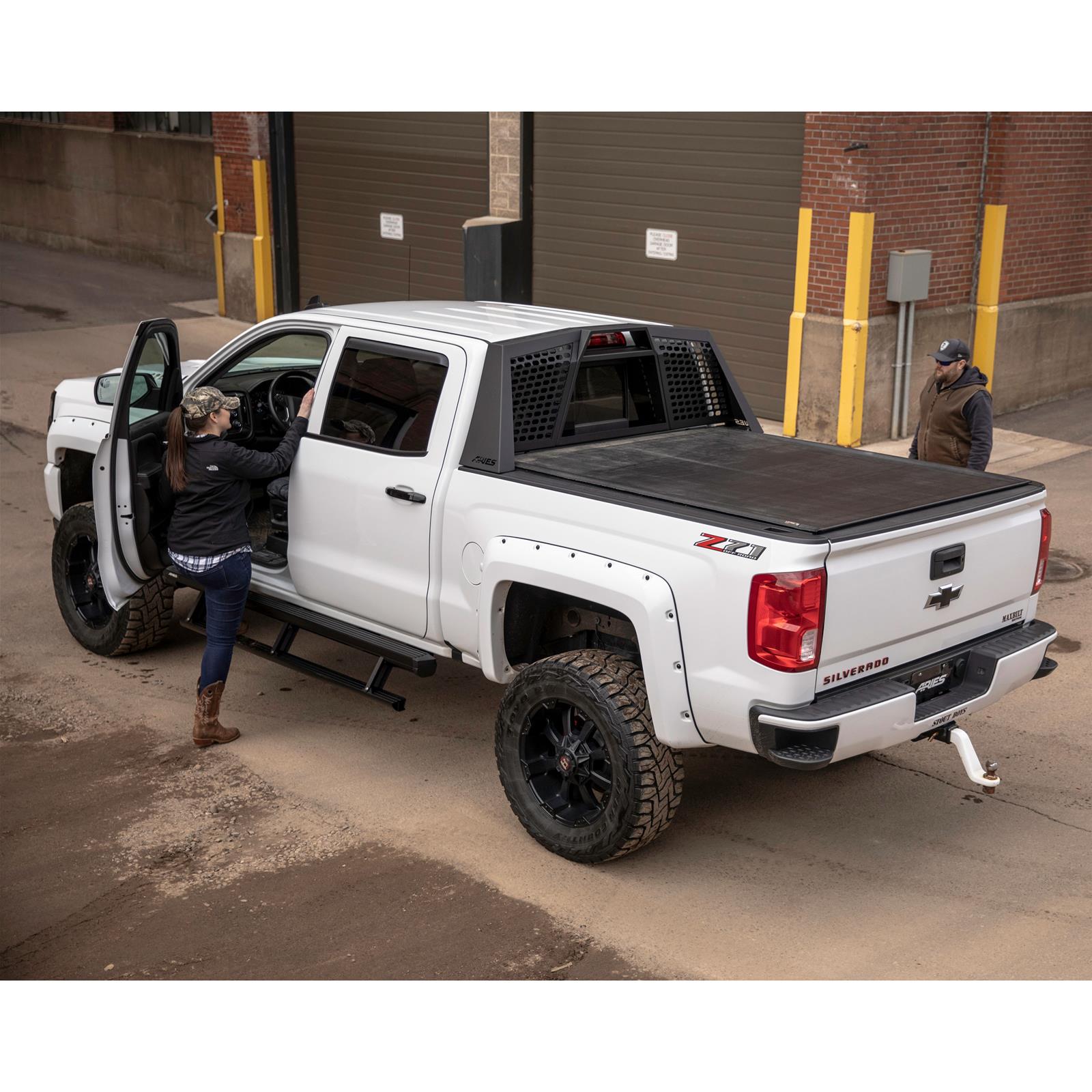 Aries Automotive ActionTrac Powered Running Boards 3047902 Power Boards, ActionTrac, Aluminum, Black Powdercoated, Chevy, GMC, Crew Cab, Kit thumbnail 2