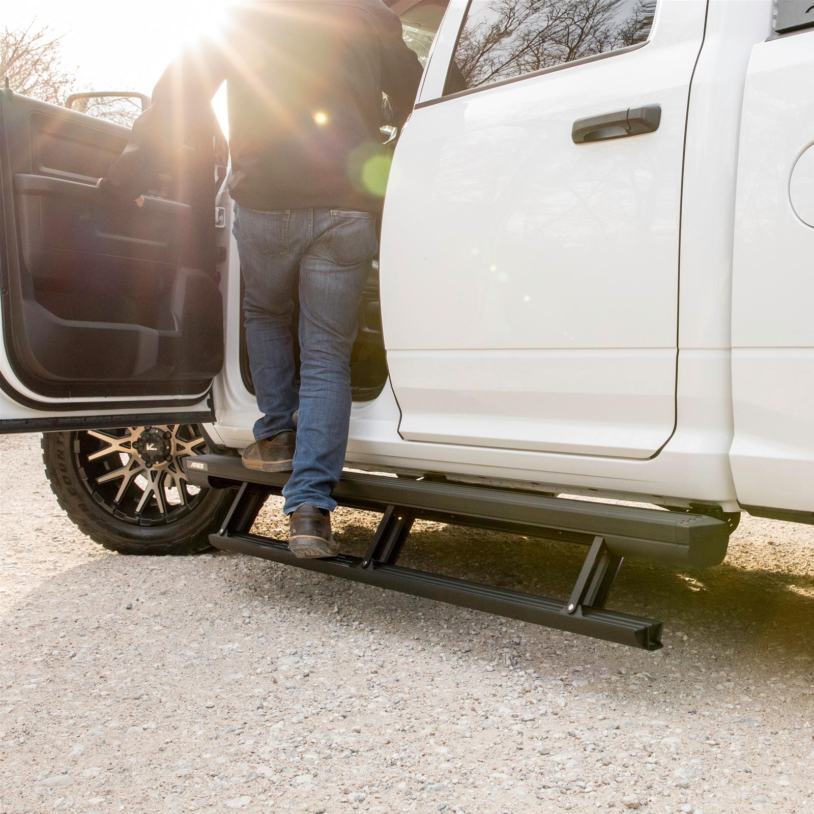 Aries Automotive ActionTrac Powered Running Boards 3047912 Power Boards, ActionTrac, Aluminum, Black Powdercoated, Dodge, Ram, Crew Cab, Kit thumbnail 2