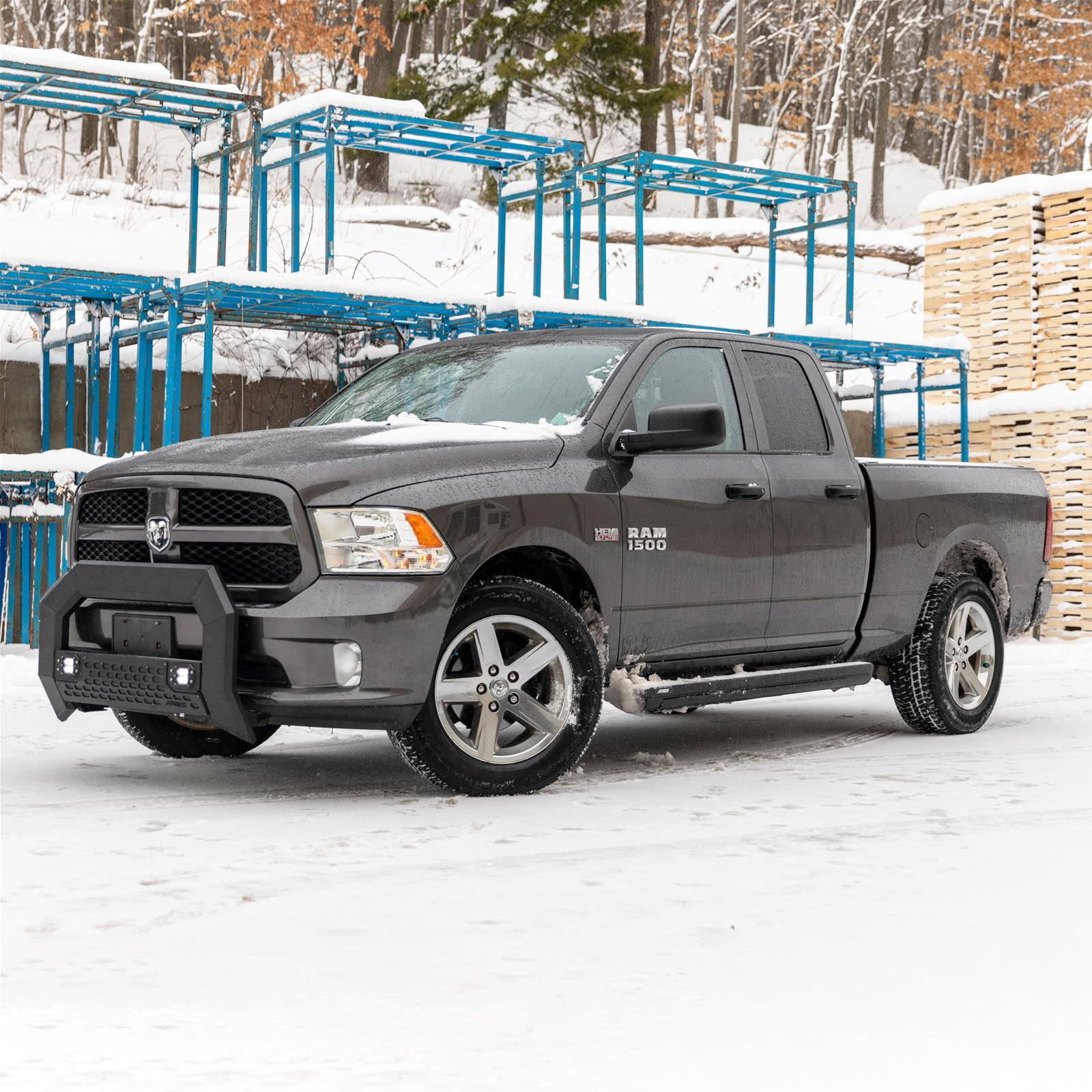 Aries Automotive ActionTrac Powered Running Boards 3047913 Board, ActionTrac, Aluminum, Black Satin Powdercoated, Cab Length, 83.000 in. Long, Powered, Lighted, MegaCab, Dodge, RAM, Pair