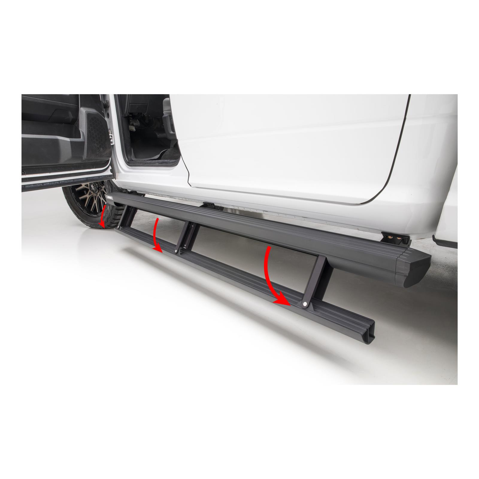 Aries Automotive ActionTrac Powered Running Boards 3047913 Board, ActionTrac, Aluminum, Black Satin Powdercoated, Cab Length, 83.000 in. Long, Powered, Lighted, MegaCab, Dodge, RAM, Pair thumbnail 9