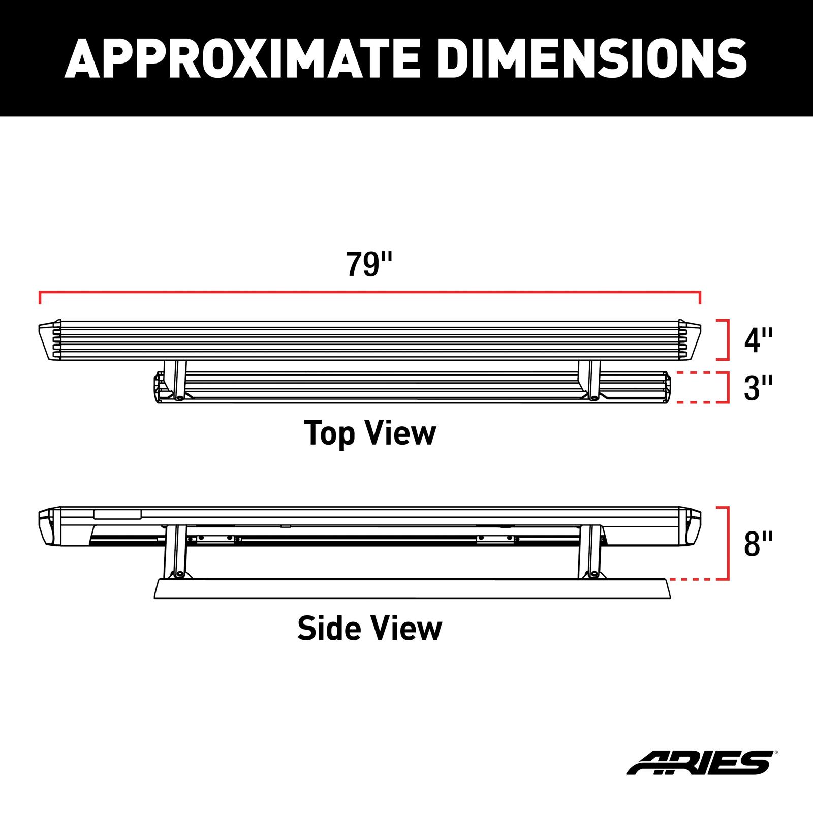 Aries Automotive ActionTrac Powered Running Boards for 2005-2023 TACOMA - 3047953 Power Boards, ActionTrac, Aluminum, Black Powdercoated, Toyota, Crew Cab, Kit thumbnail 5