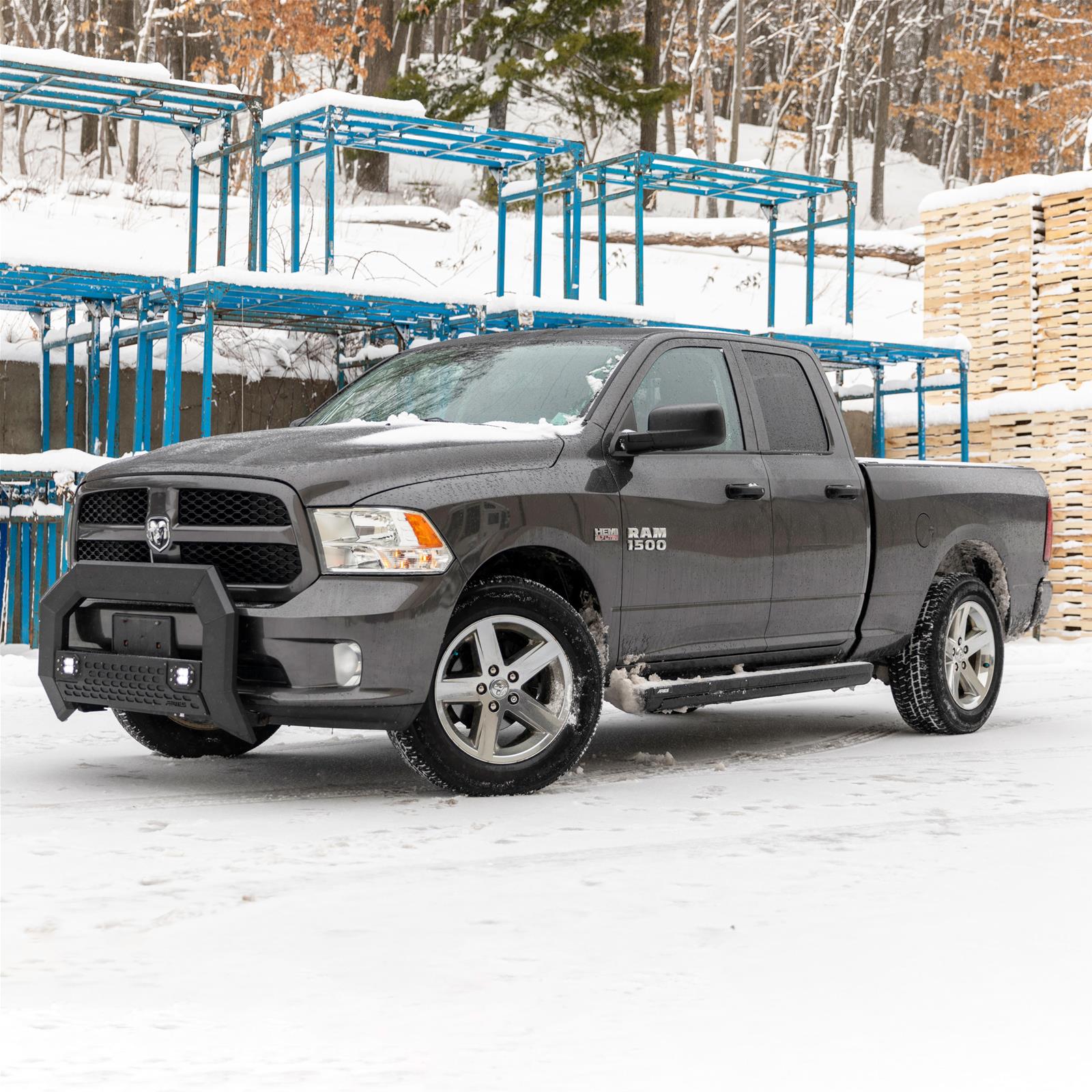 Aries Automotive ActionTrac Powered Running Boards 3048314 Boards, Aluminum, Black Powdercoated, Cab, 87.600 in. Length, Ram, Pair