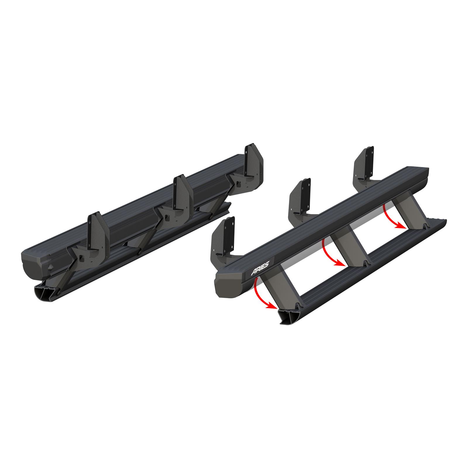 Aries Automotive ActionTrac Powered Running Boards for 1999-2016 F-250 SUPER DUTY, F-350 2008-2016 F-450 DUTY - 3048324 Power Boards, ActionTrac, Aluminum, Black Powdercoated, Ford, Crew Cab, Kit thumbnail 6