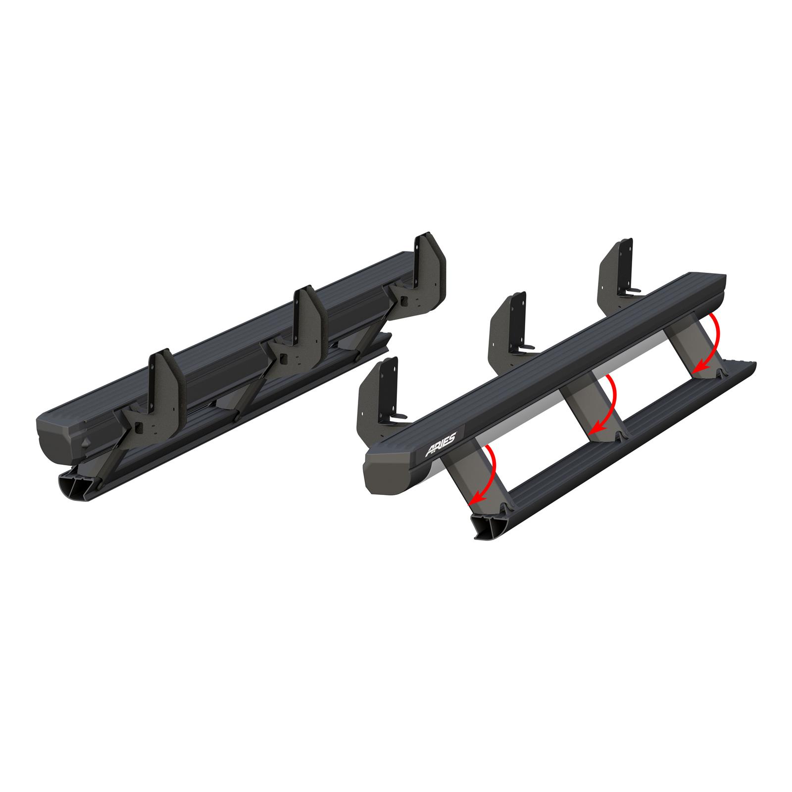 Aries Automotive ActionTrac Powered Running Boards for 1999-2016 F-250 SUPER DUTY, F-350 2008-2016 F-450 DUTY - 3048324 Power Boards, ActionTrac, Aluminum, Black Powdercoated, Ford, Crew Cab, Kit thumbnail 7