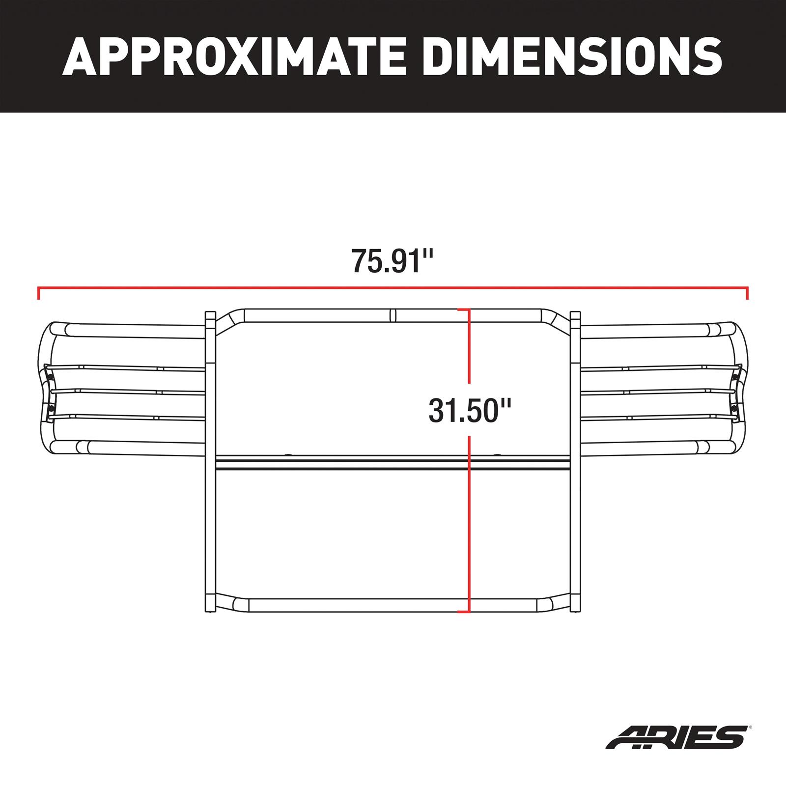 Aries Automotive Grille Guards for 2003-2006 EXPEDITION - 3054 Guard, Brush Guard, Steel, Black Powdercoated, Ford, Each thumbnail 2