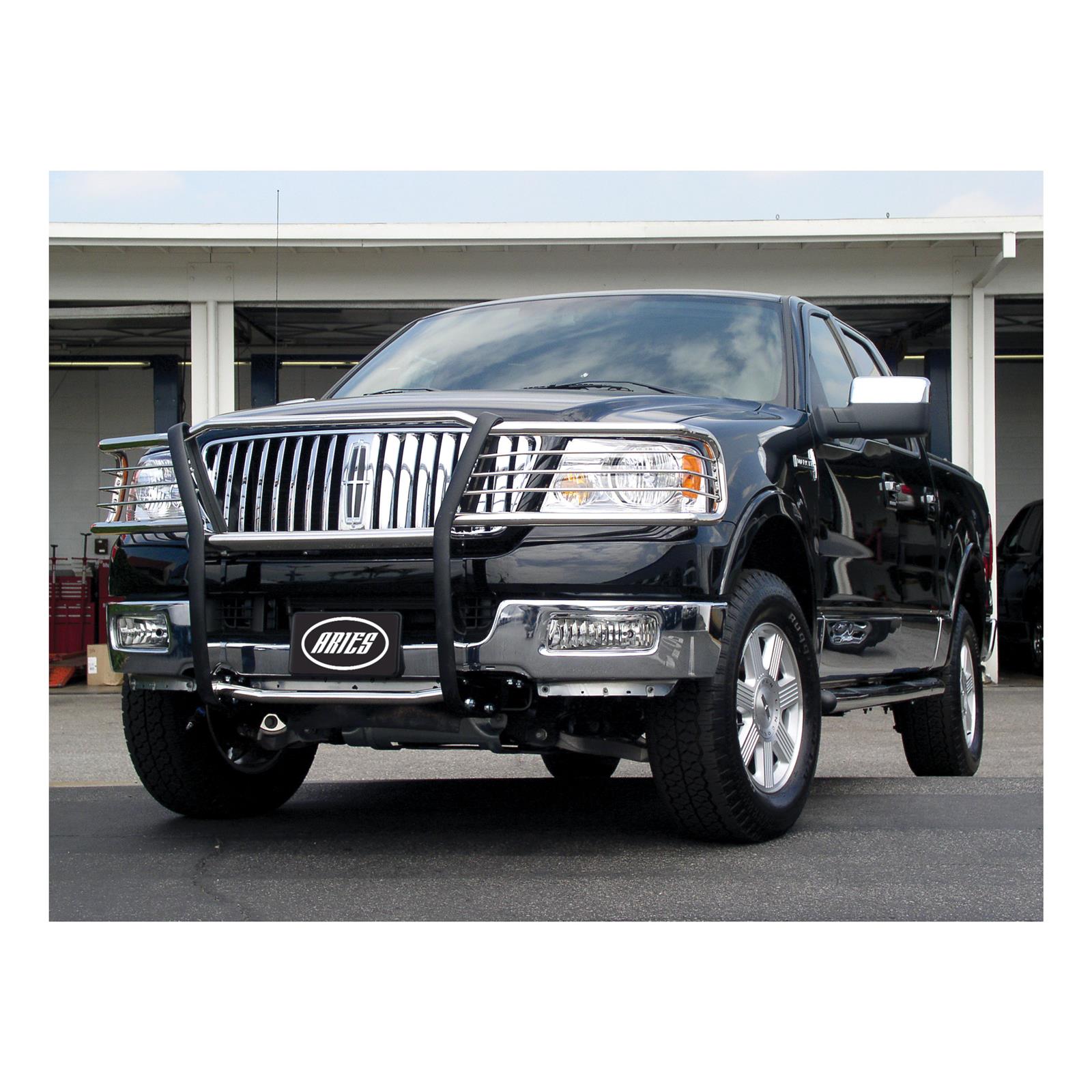 Aries Automotive Grille Guards for 2004-2008 F-150, 2006-2008 MARK LT - 3056-2 Guard, Brush Guard, Stainless Steel, Polished, Ford, Each